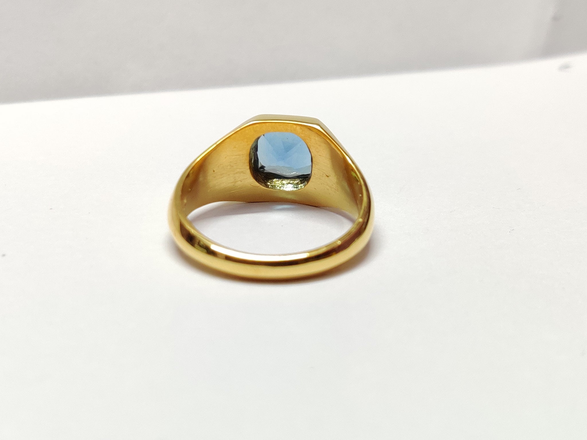 Gold London Blue Topaz Men Ring 18K ,14K, Silver London Blue Topaz Heavy Ring Heavy Gold Men Ring Gold London Blue Topaz Ring Fathers Day