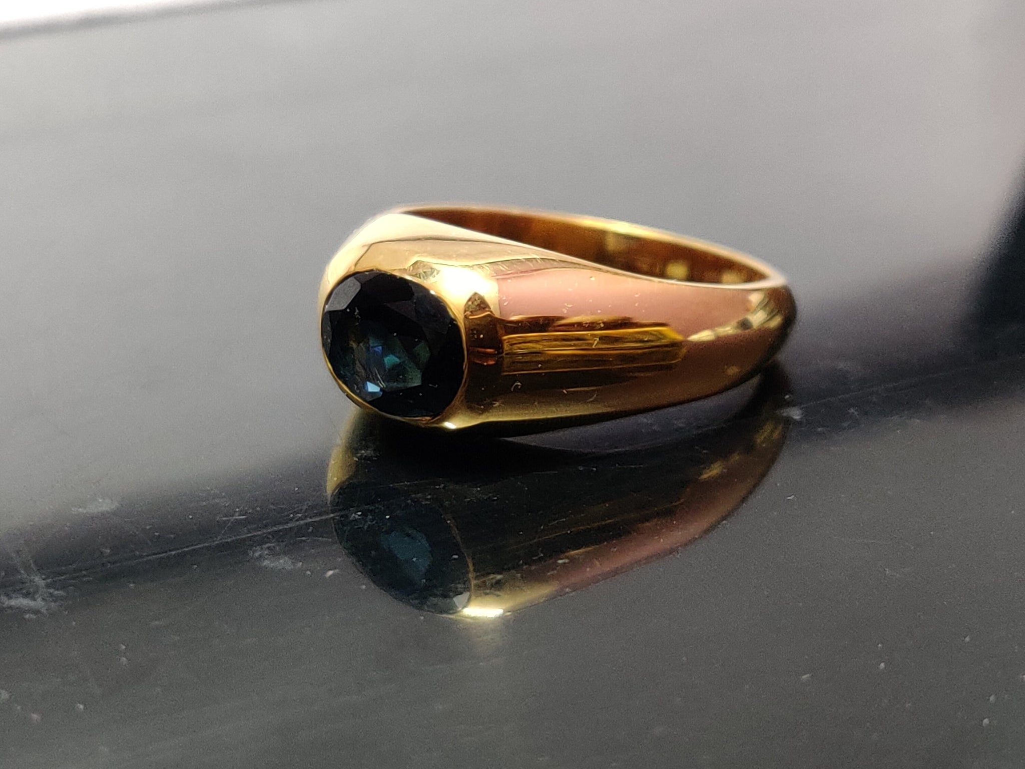 Heavy Solid Blue Topaz Men Ring High Quality London Blue Topaz 7x9 mm Oval 2 Ct Blue Topaz Sterling Silver , 14K, 18K London Topaz Men Ring