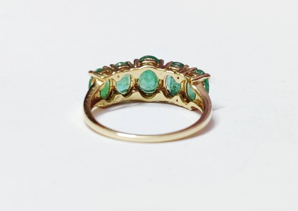 Gold Emerald Ring 14K Yellow Gold Natural Emerald Ring Gold Emerald Ring Men Gold Emerald Wedding Band 2.5 Ct Zambian Emerald Ring
