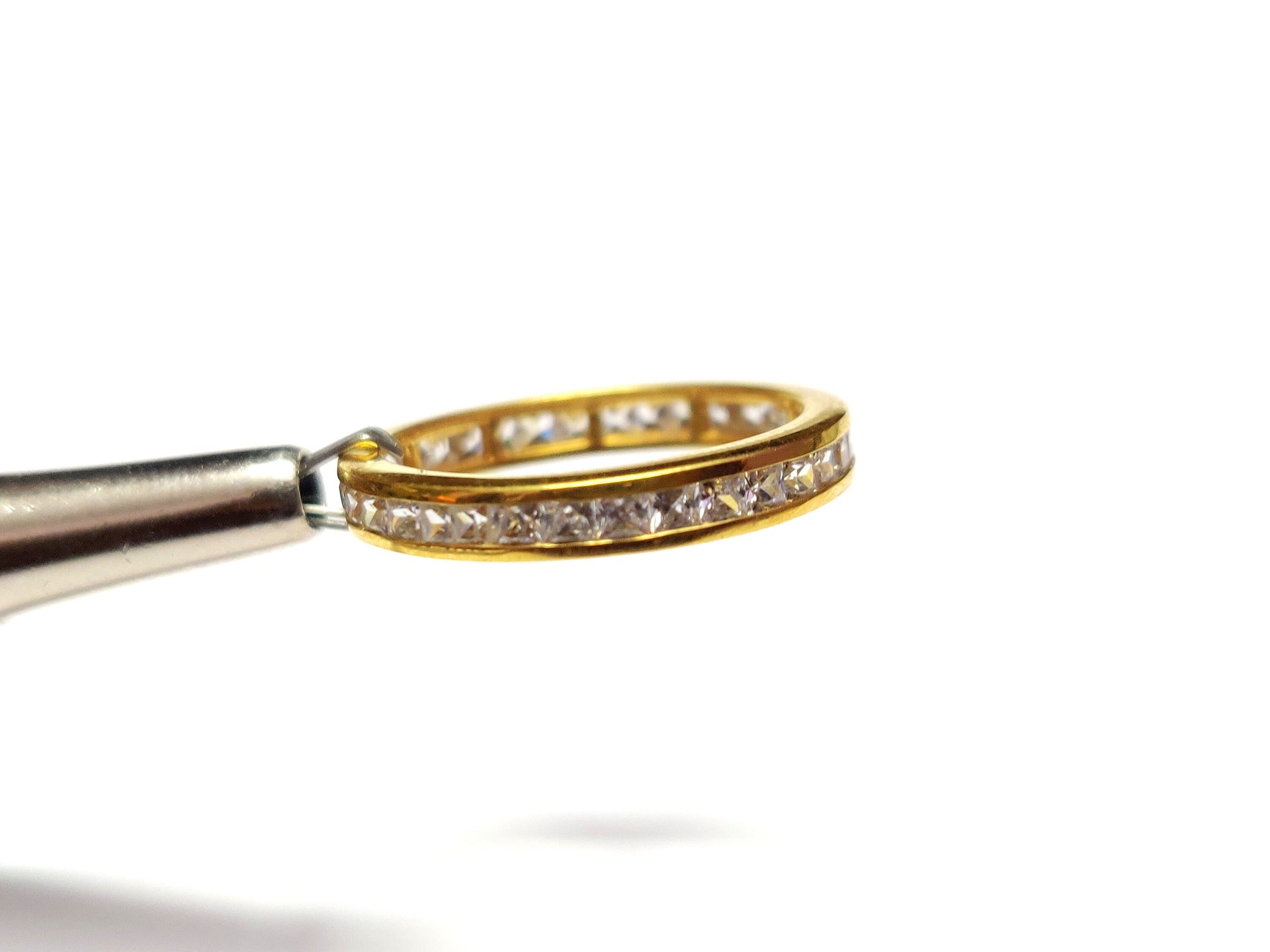 Handmade Eternity Ring Sterling Silver Engagement Eternity Ring Cubic Zircon Eternity Band Gold Micron Plating Eternity Ring