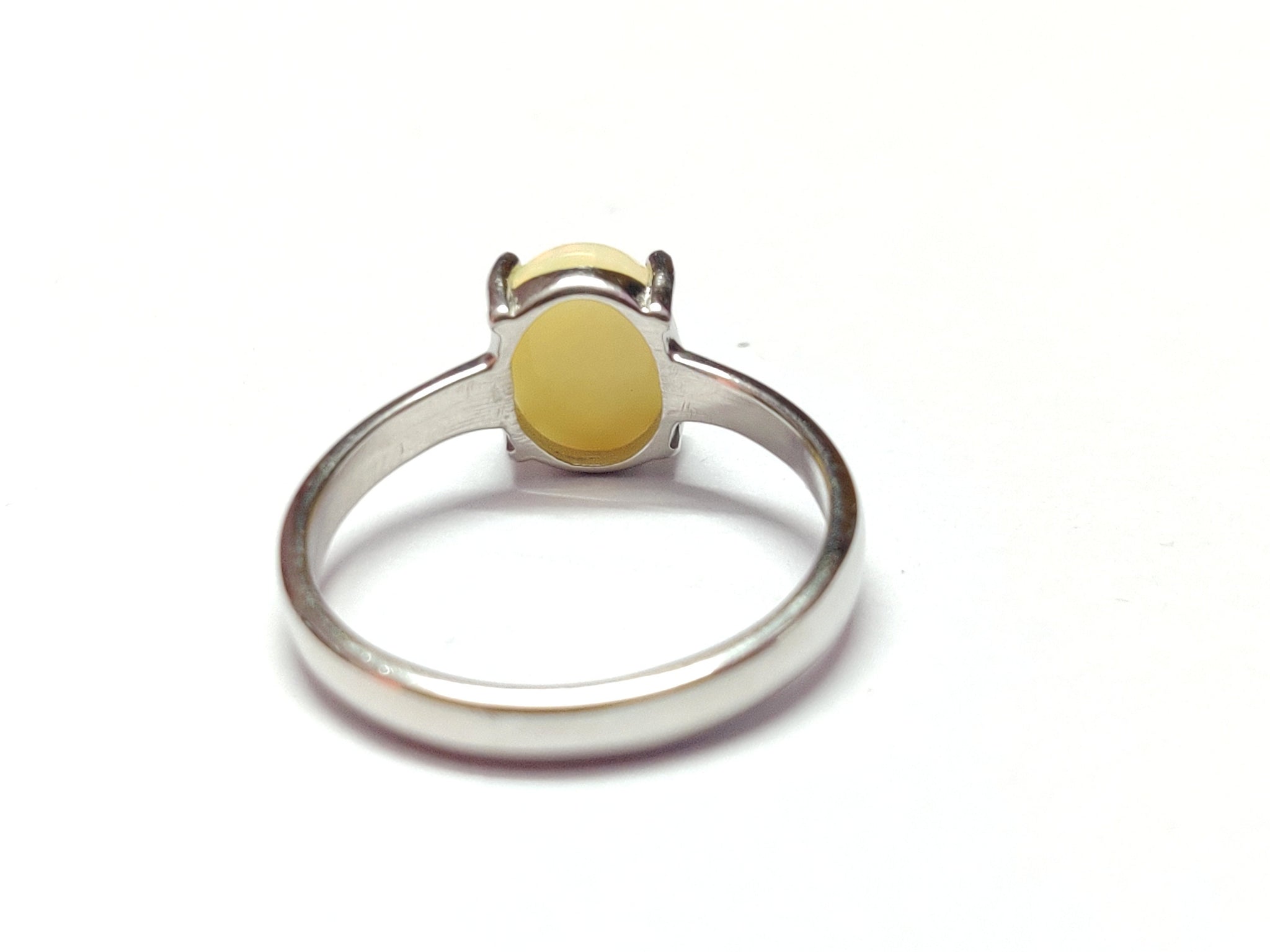 Large Opal Band Natural Ethiopian Opal Band 1.5 Ct Opal Promise Ring 7x9 mm Oval Cut Opal Engagement Band Sterling Silver Opal Band