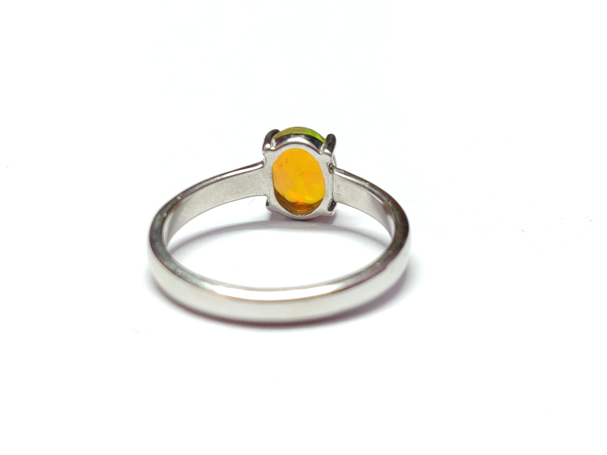 Fire Opal Band Natural FireOpal Band 1.5 Ct Fire Opal Promise Ring 7x9 mm Oval Cut Opal Engagement Band Sterling Silver Fire Opal Band