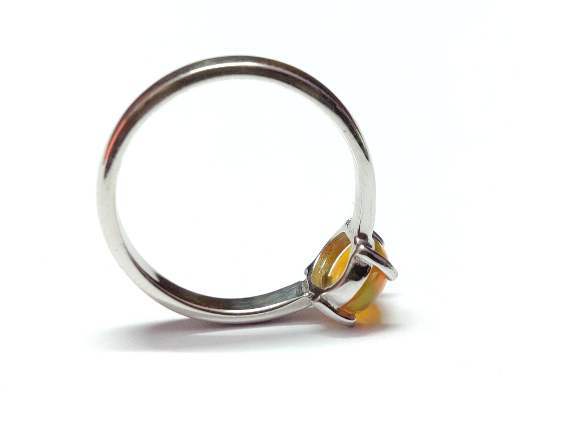 Fire Opal Band Natural FireOpal Band 1.5 Ct Fire Opal Promise Ring 7x9 mm Oval Cut Opal Engagement Band Sterling Silver Fire Opal Band