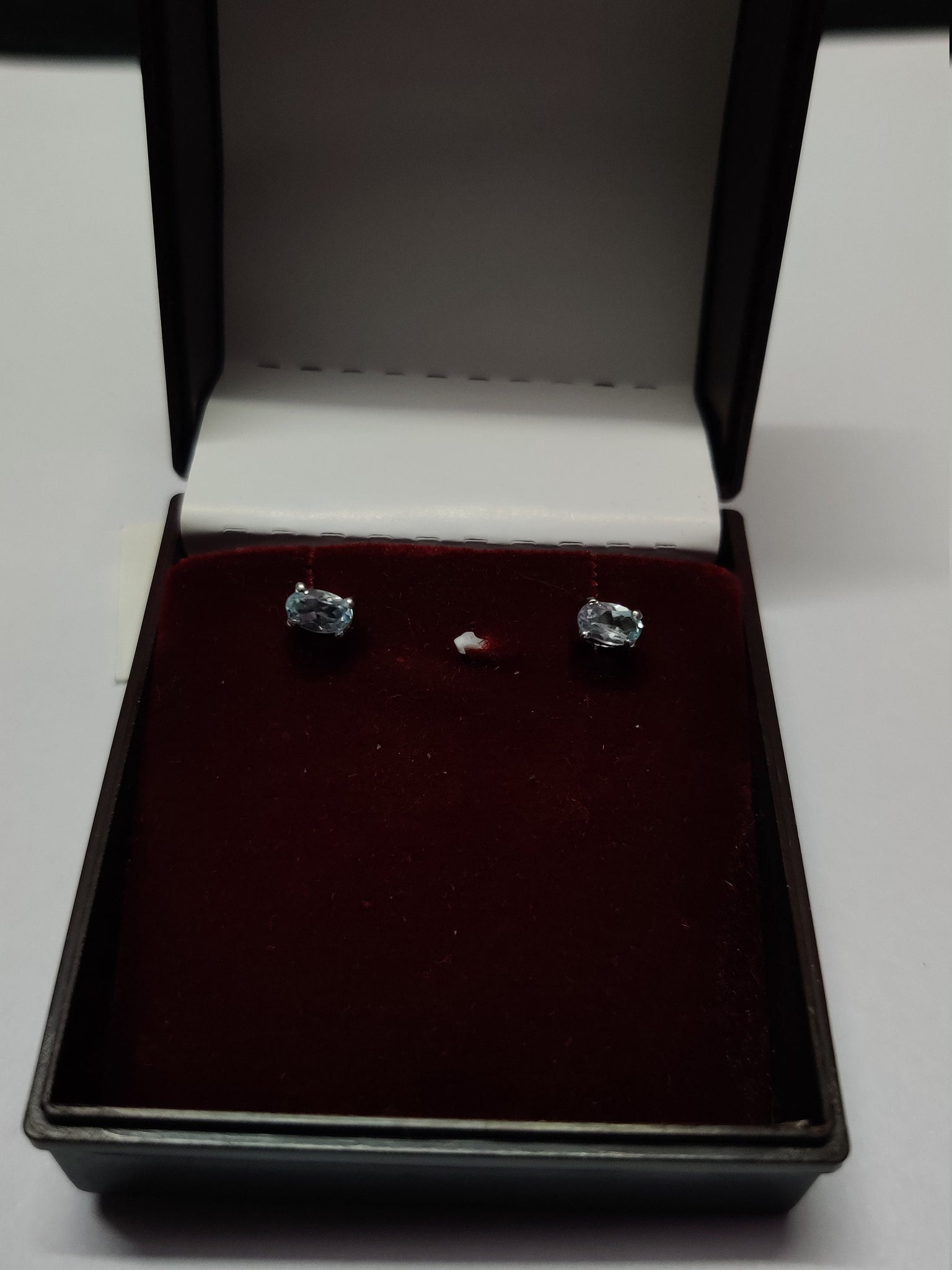 Silver Blue Topaz Ear Studs Natural Blue Topaz Stud Earring 4x6 mm Oval 0.5 Ct Blue Topaz Ear Studs Natural Blue Topaz Tiny Ear Studs