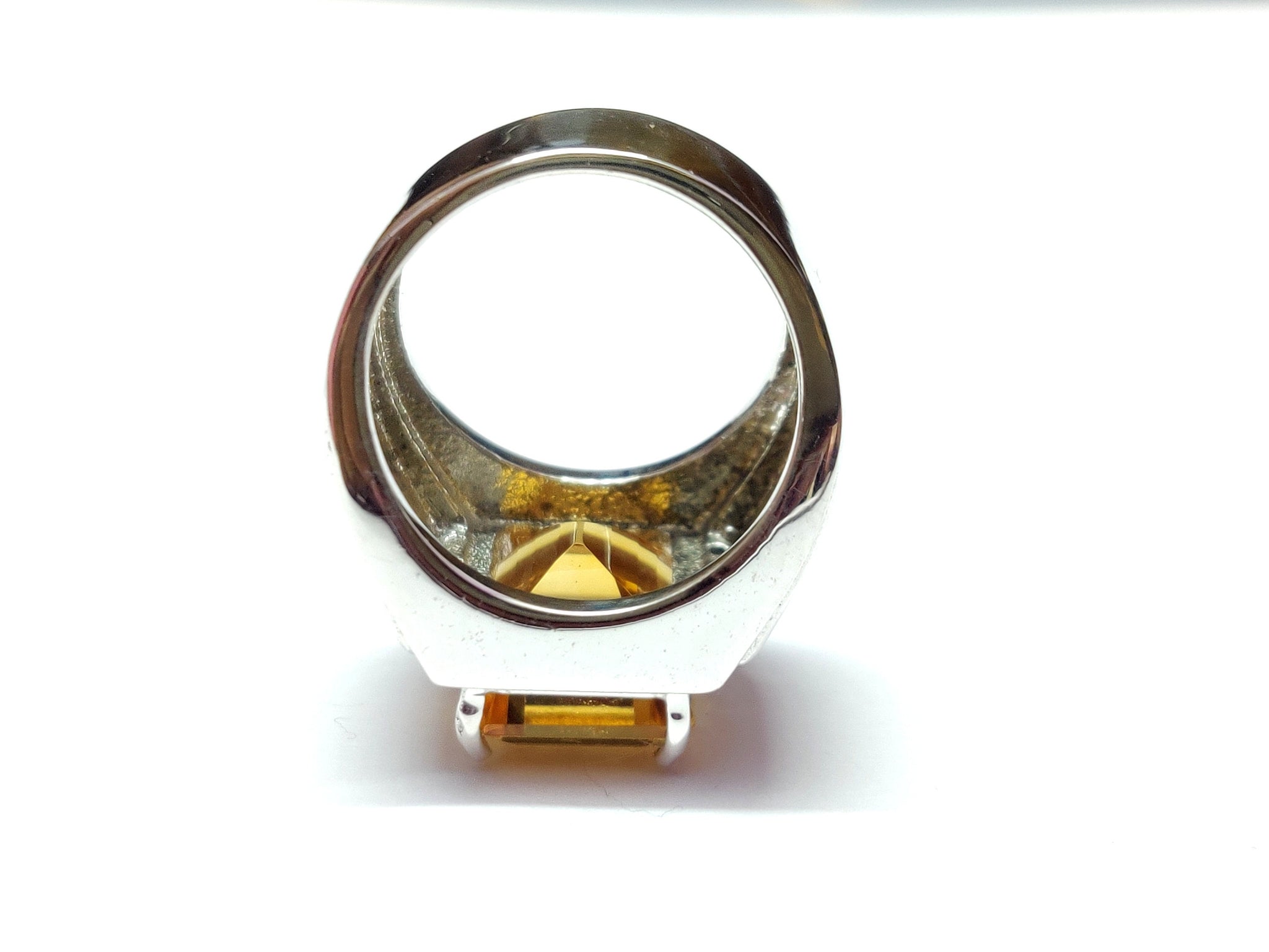 Large Citrine Ring Citrine Statement Ring 7.5 Ct Citrine Cocktail Ring 10x14 mm Octagon Citrine Engagement Band Sterling Silver Citrine Band