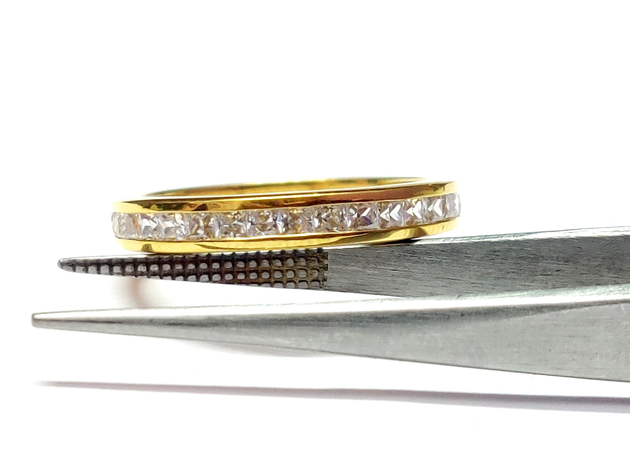 Handmade Eternity Ring Sterling Silver Engagement Eternity Ring Cubic Zircon Eternity Band Gold Micron Plating Eternity Ring