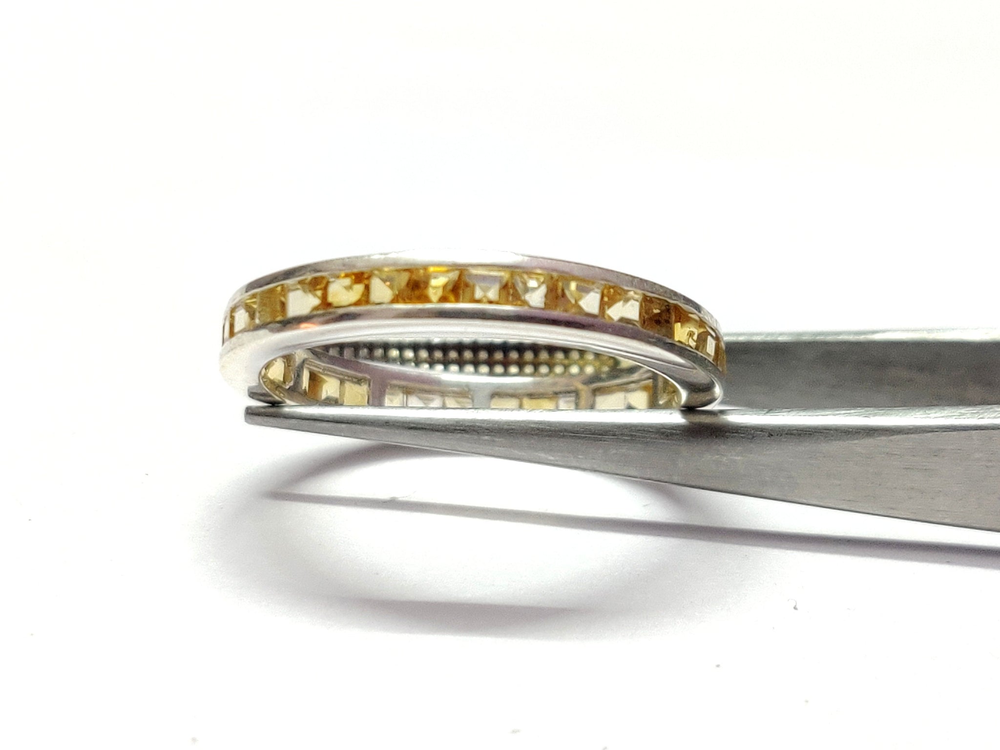 Citrine Eternity Ring Sterling Silver Citrine Engagement Eternity Ring Citrine Eternity Band Natural Citrine Dainty Eternity Ring