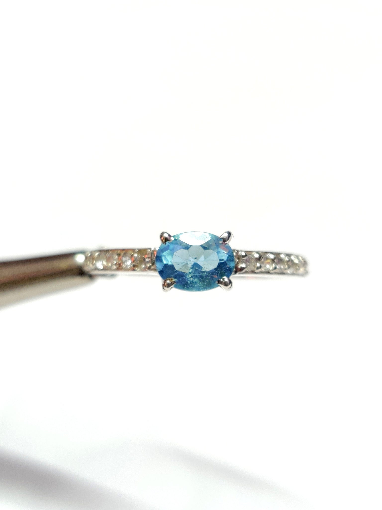 Silver Blue Topaz Solitaire Ring 6x8 mm Oval 1.5 Ct Swiss Topaz Engagement Ring Natural Swiss Blue Topaz Wedding Ring November Birthstone