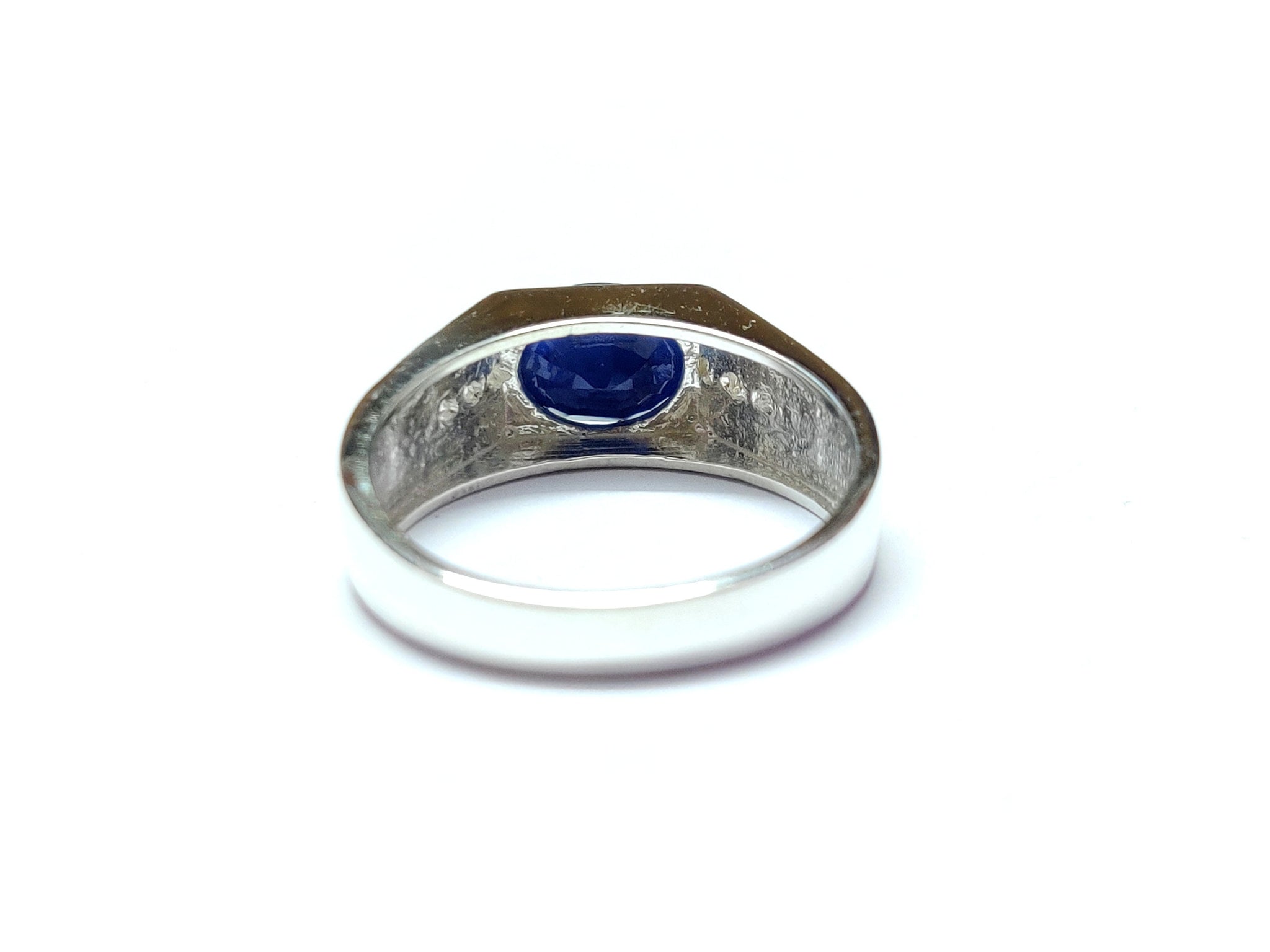 Blue Sapphire Men Ring Natural Blue Sapphire Band 2.5 Ct Sapphire Ring For Men Heavy Sapphire Statment Ring Blue Sapphire Cocktail Ring