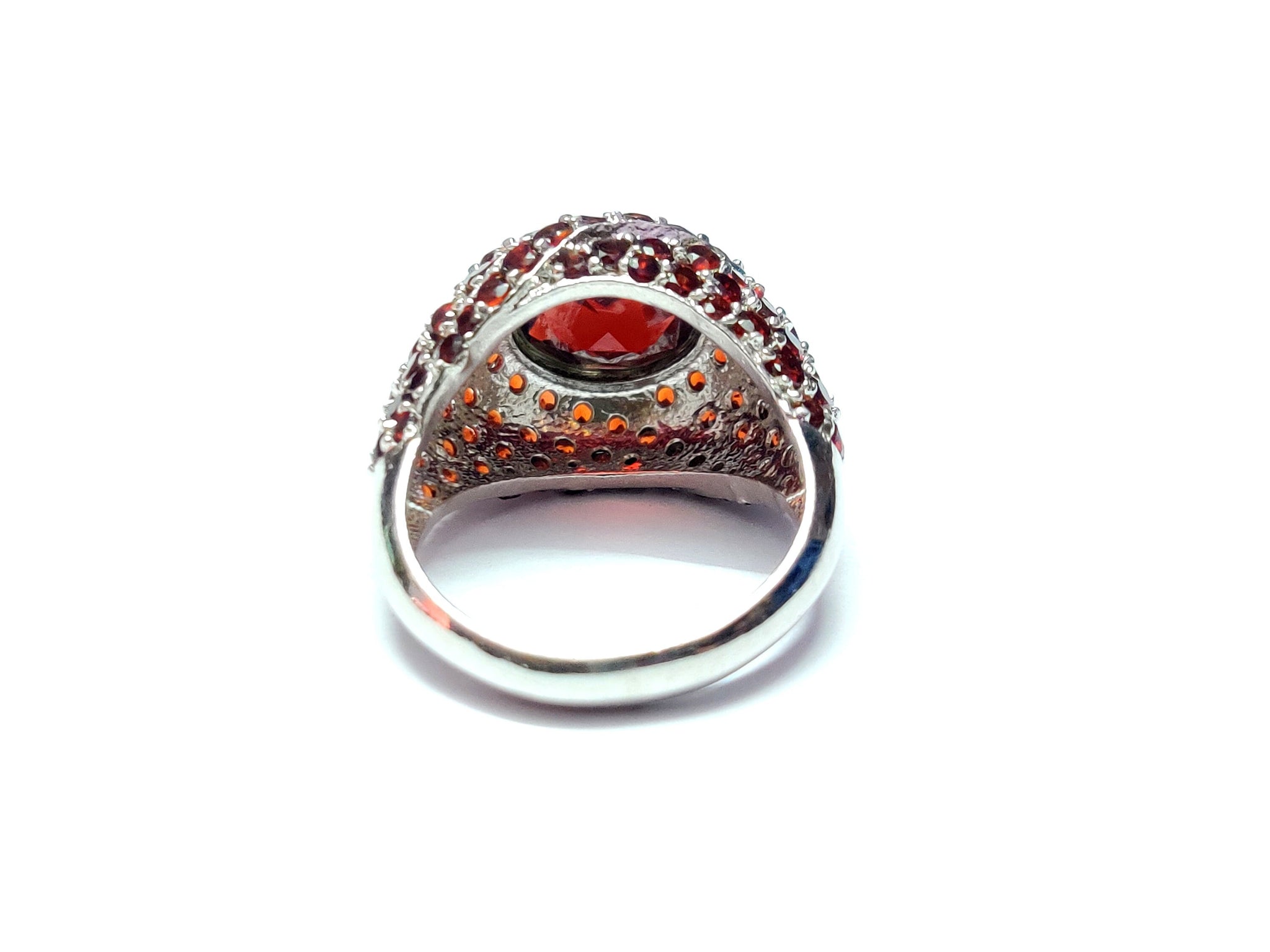 Garnet Engagement Ring Natural Garnet Wedding Ring 7x9 mm Oval Garnet with Garnet Accents Sterling Silver Garnet Engagement Ring