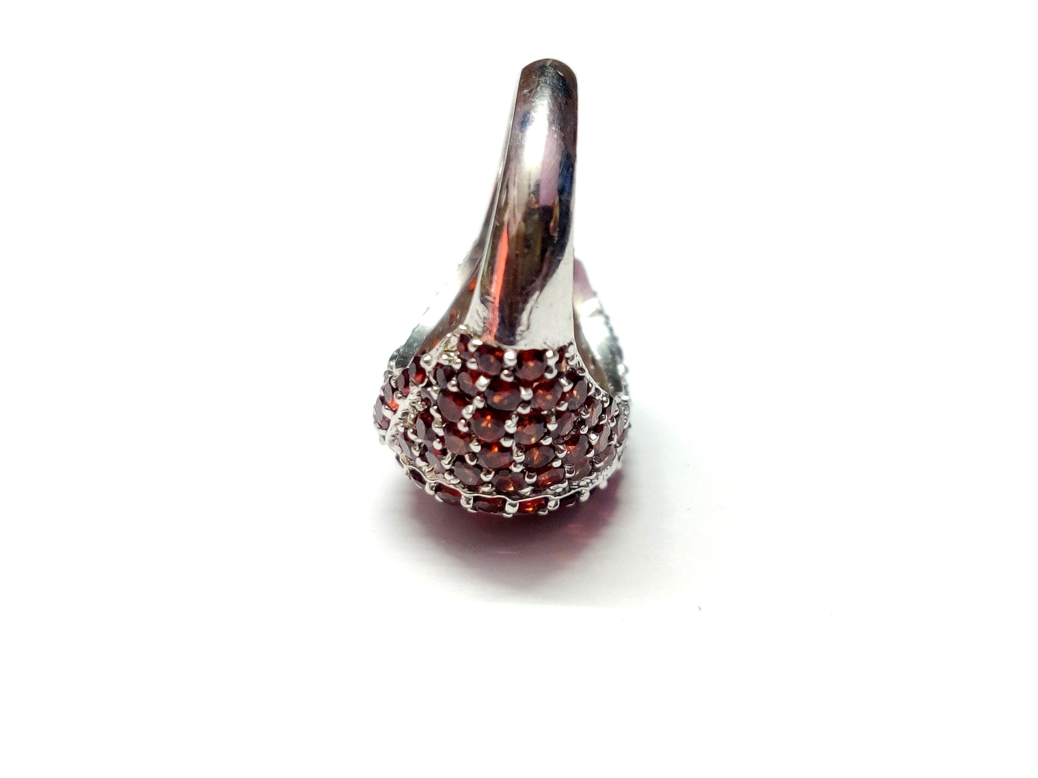 Garnet Engagement Ring Natural Garnet Wedding Ring 7x9 mm Oval Garnet with Garnet Accents Sterling Silver Garnet Engagement Ring