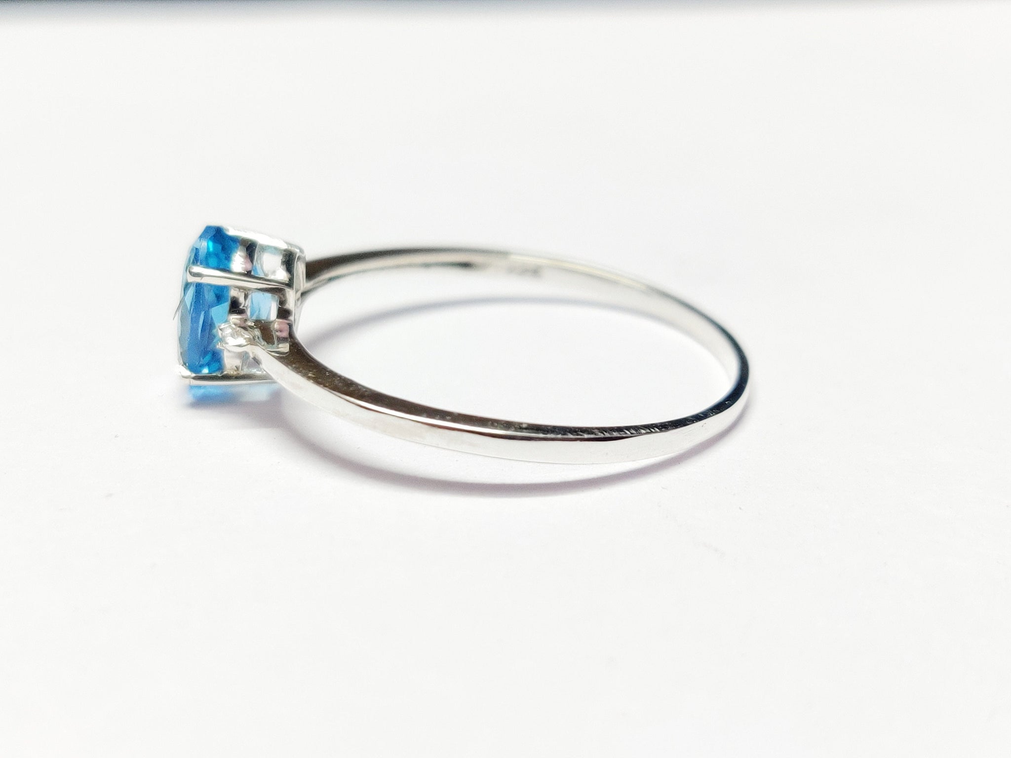 Swiss Blue Topaz Band 5x7 mm Oval Blue Topaz Engagement Ring Silver 1 Ct Swiss Topaz Wedding Ring Swiss Blue Topaz Anniversary Ring
