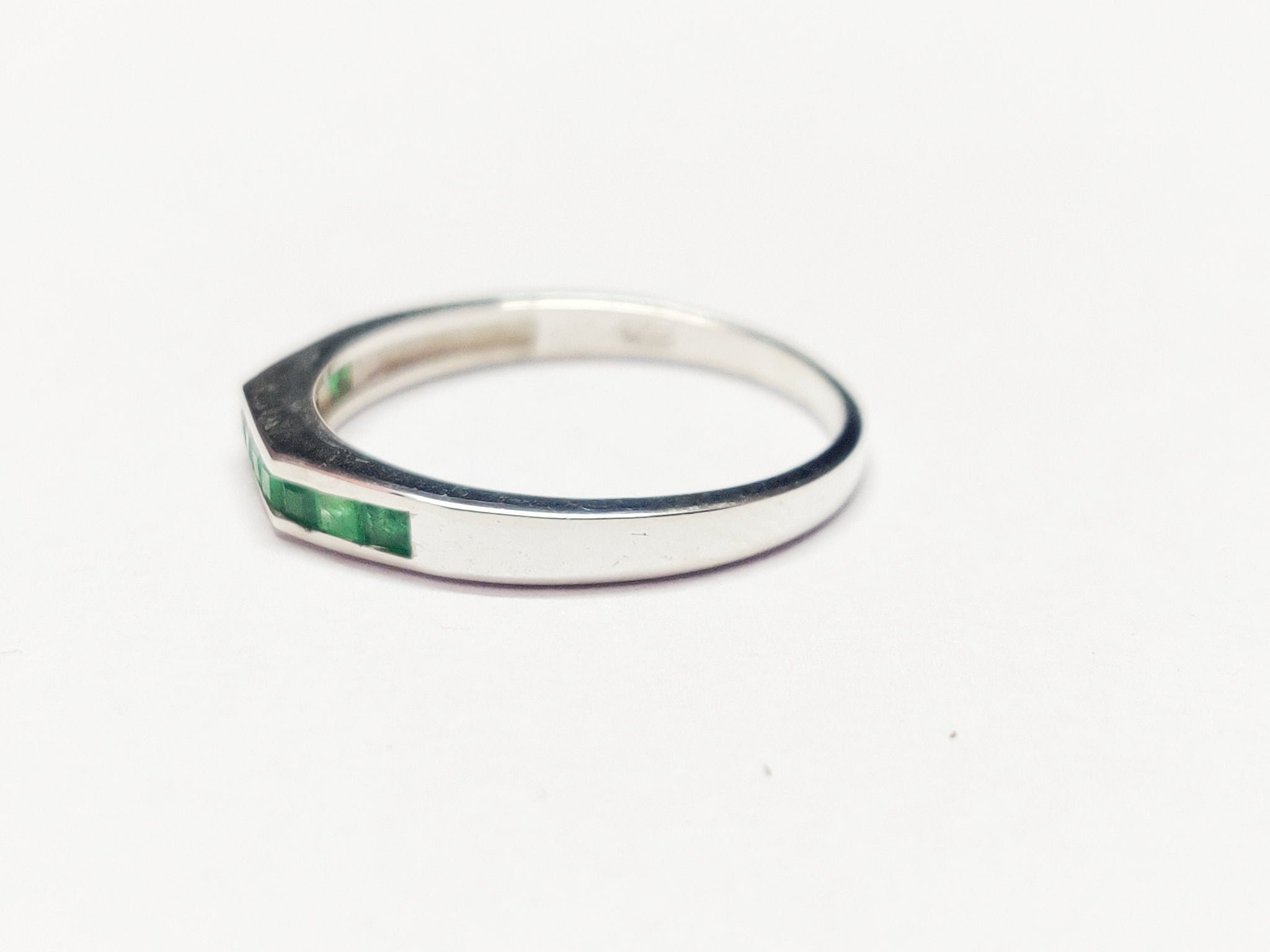 Emerald Stacking Ring Emerald Minimalist Ring Sterling Silver Emerald Stackable Band Emerald Men Ring 0.6Ct Emerald Band May Birthstone Ring