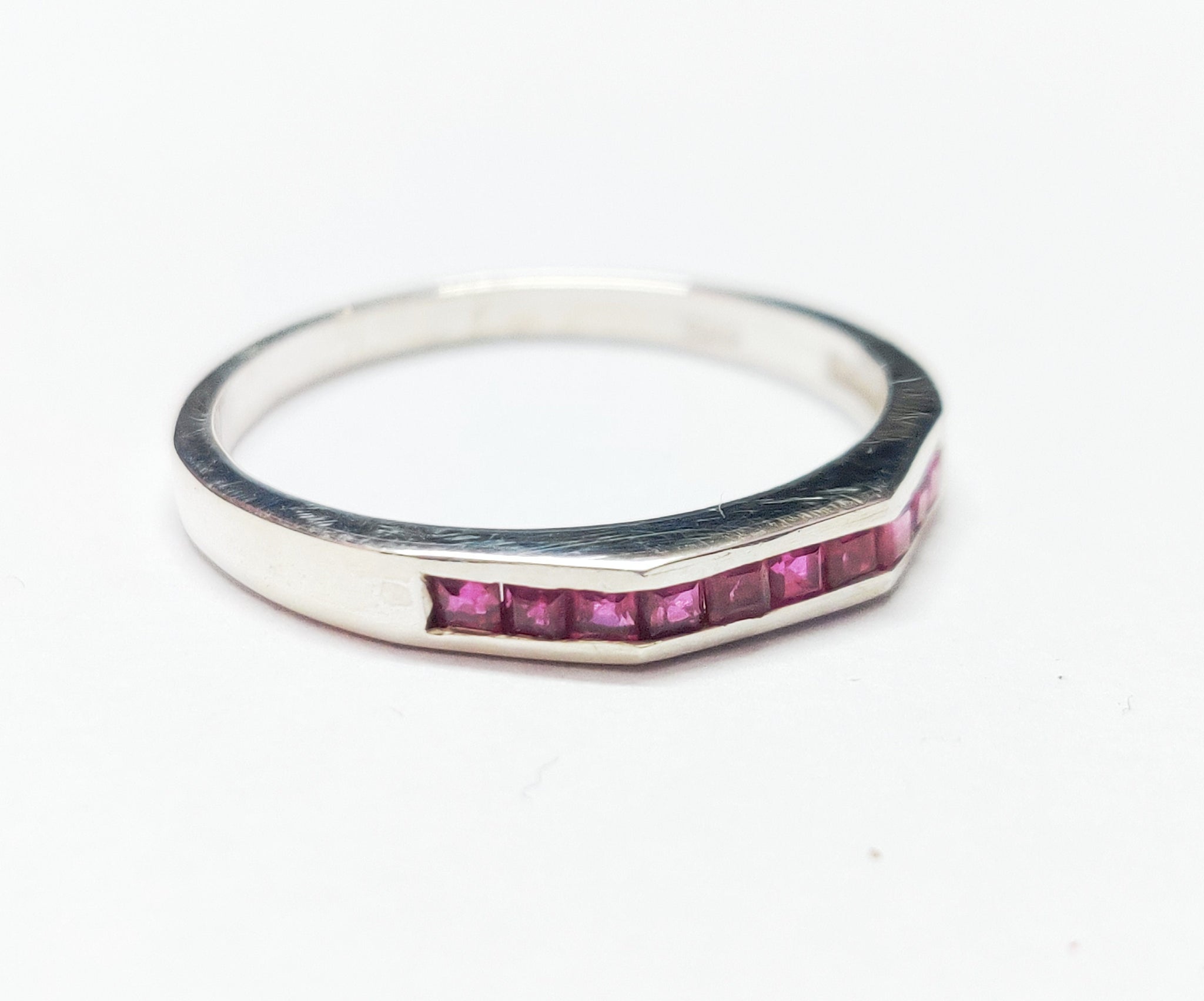 Natural Ruby Stacking Ring Ruby Minimalist Ring Sterling Silver Ruby Stackable Band Ruby Men Ring 0.6 Ct Ruby Band July Birthstone Ring