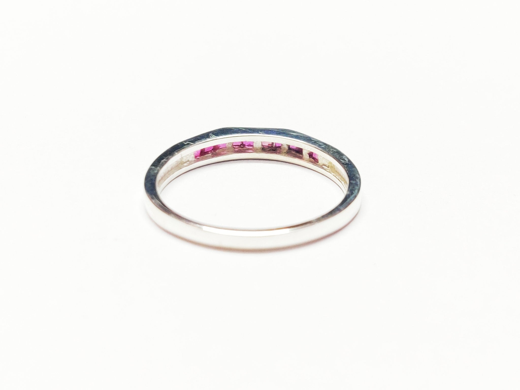 Natural Ruby Stacking Ring Ruby Minimalist Ring Sterling Silver Ruby Stackable Band Ruby Men Ring 0.6 Ct Ruby Band July Birthstone Ring