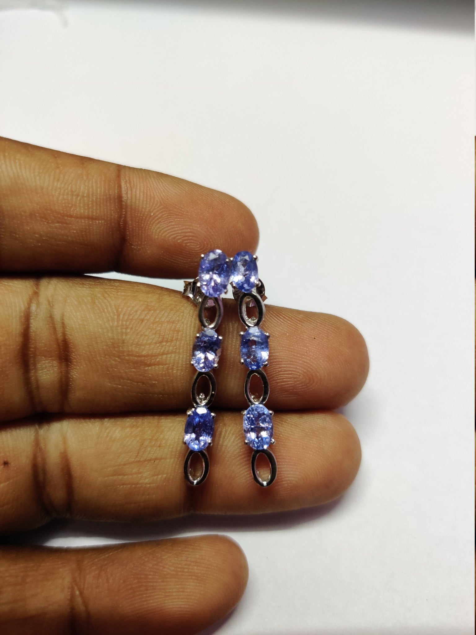 Tanzanite Drop Earrings 3.5 Ct Tanzanite Earrings December Birthstone Earrings Wedding Gift Mothers Day Tanzanite Anniversary Gift For Her