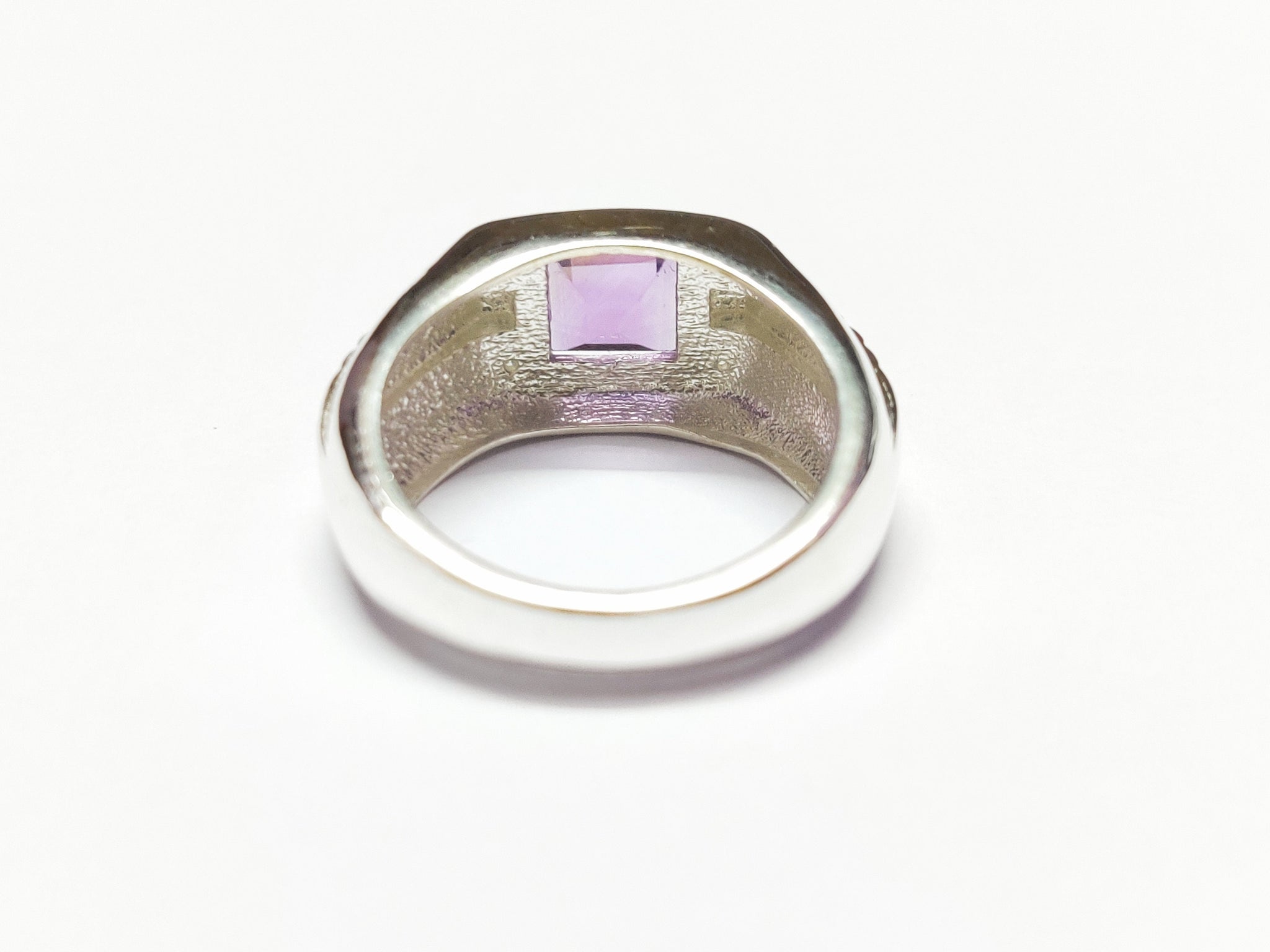 Silver Amethyst Men Ring Diamond Ring Purple Amethyst Men Ring Heavy Silver Men Ring Amethyst 925 Sterling Silver Amethyst Ring