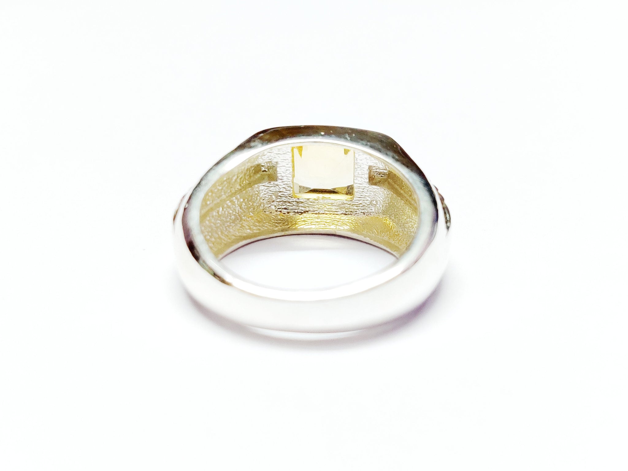 Silver Citrine Men Ring Diamond Ring Yellow Citrine Men Ring Heavy Silver Men Ring Citrine  Diamond Accents 925 Sterling Silver Citrine Ring