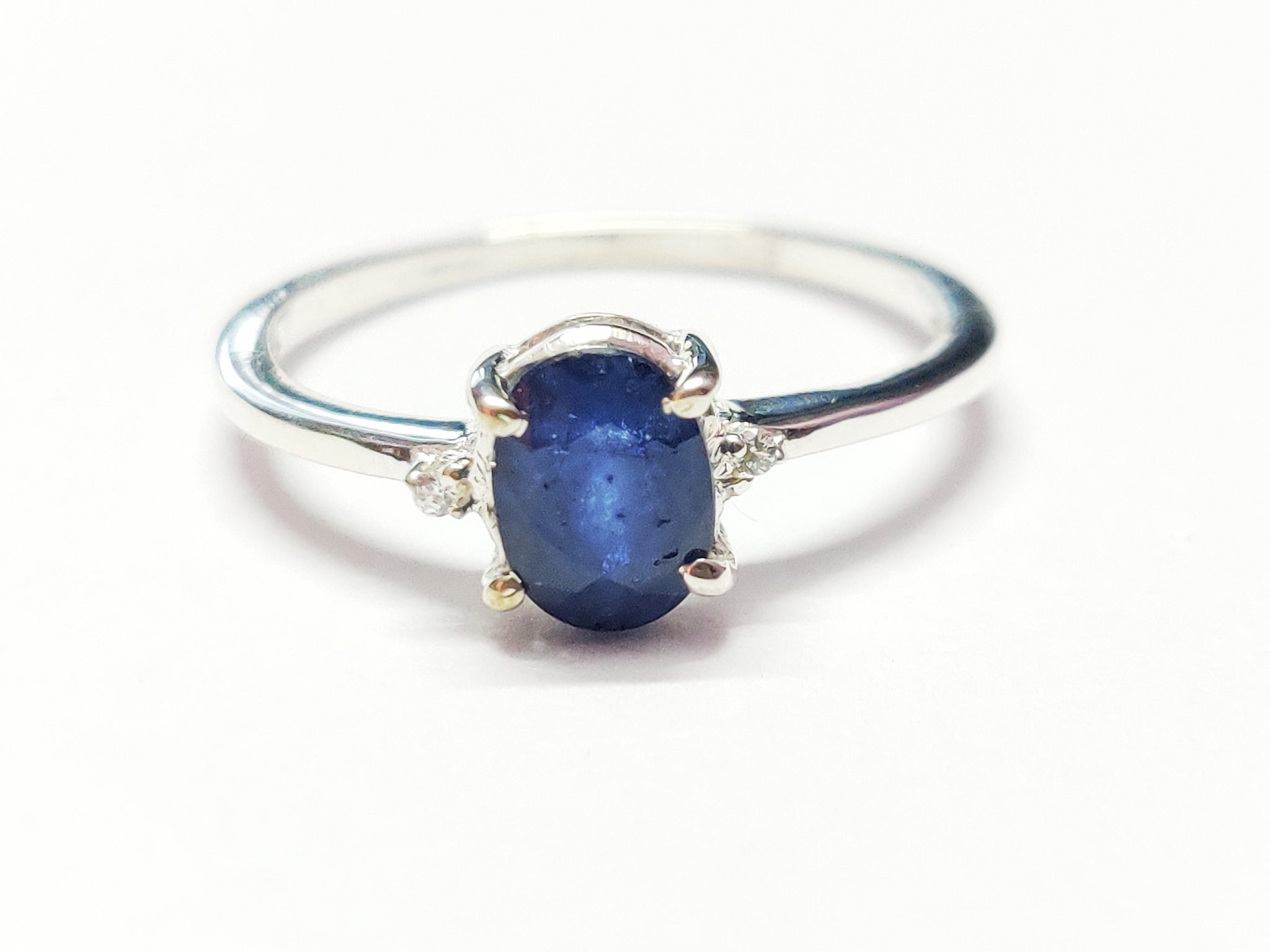 Blue Sapphire Promise Ring 5x7 mm Oval Sapphire Band Natural Blue Sapphire Anniversary Ring September Birthstone Ring Sapphire Wedding Ring