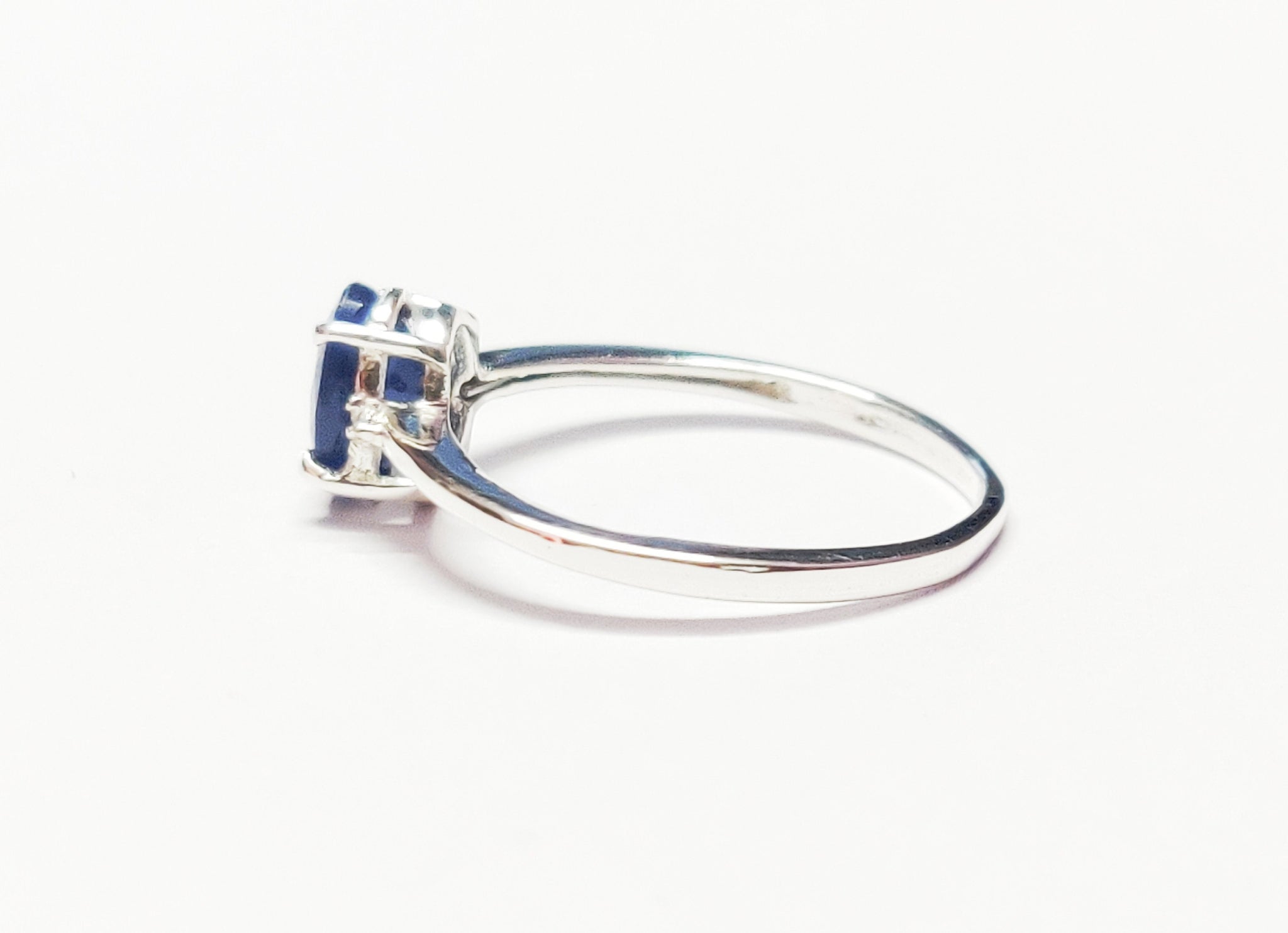 Blue Sapphire Promise Ring 5x7 mm Oval Sapphire Band Natural Blue Sapphire Anniversary Ring September Birthstone Ring Sapphire Wedding Ring
