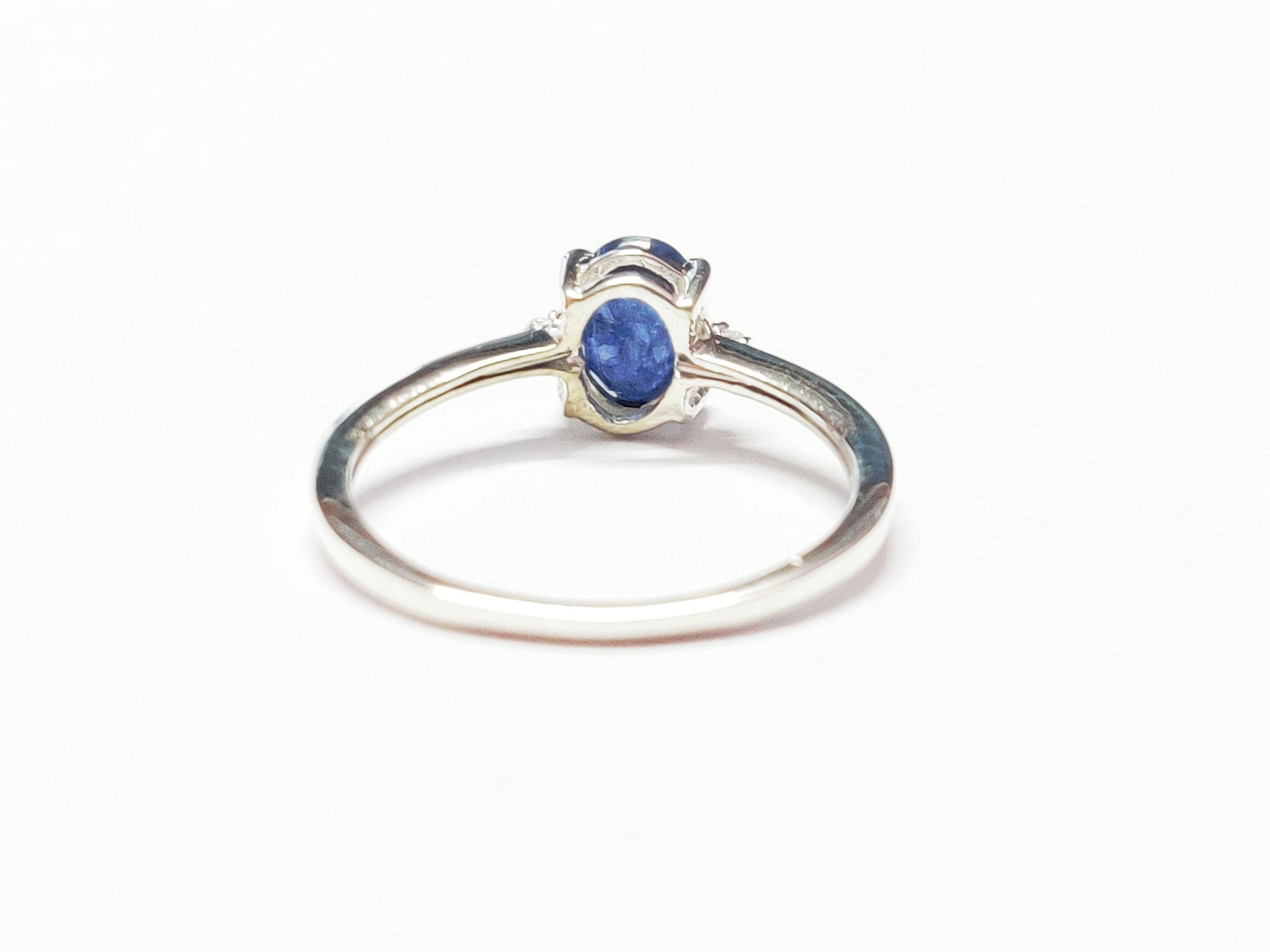 Blue Sapphire Promise Ring 5x7 mm Oval Sapphire Band Natural Blue Sapphire Anniversary Ring September Birthstone Ring Sapphire Wedding Ring