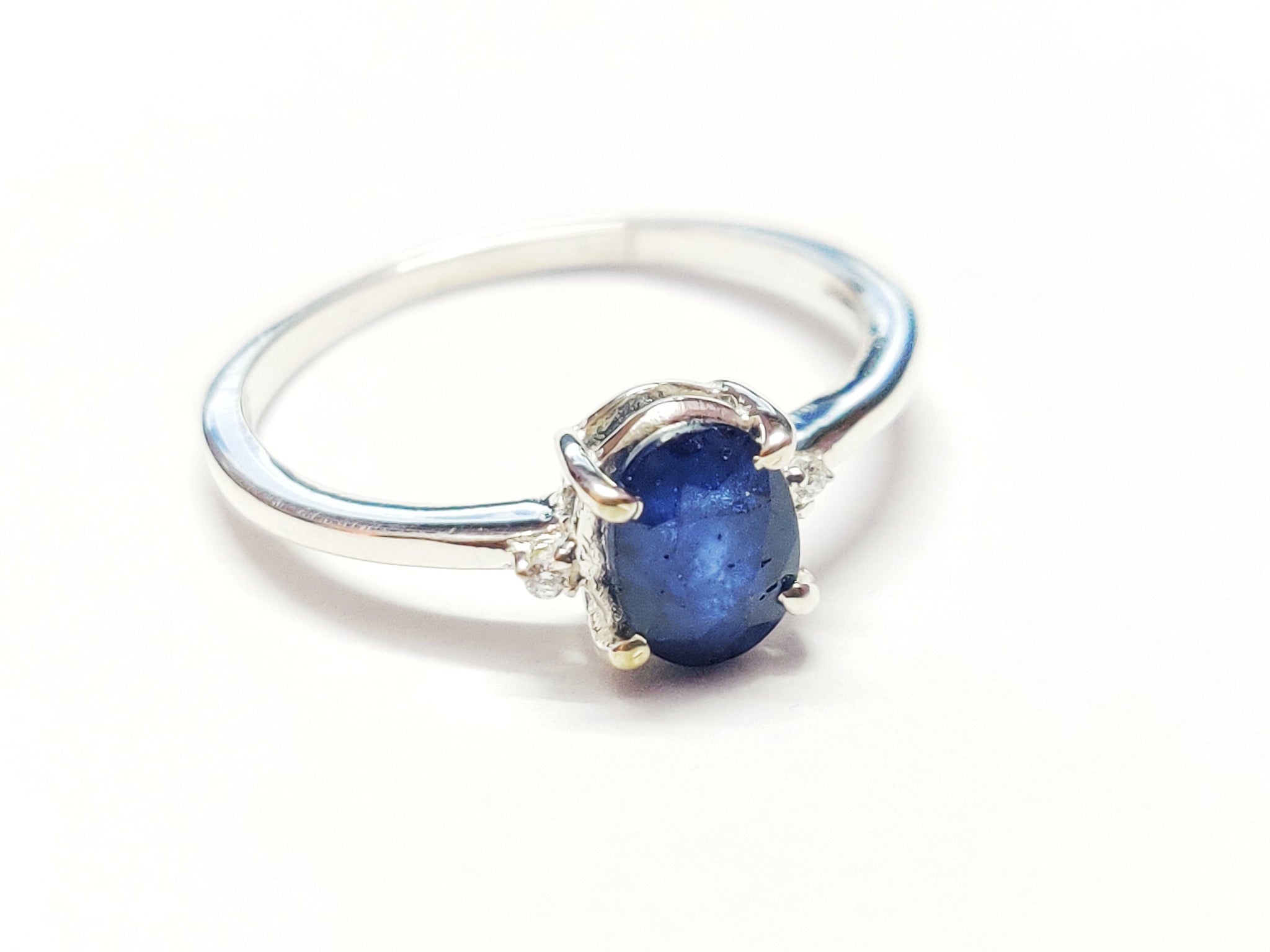 Blue Sapphire Promise Ring 5x7 mm Oval Sapphire Band Natural Blue Sapphire Anniversary Ring September Birthstone Ring Sapphire Wedding Ring