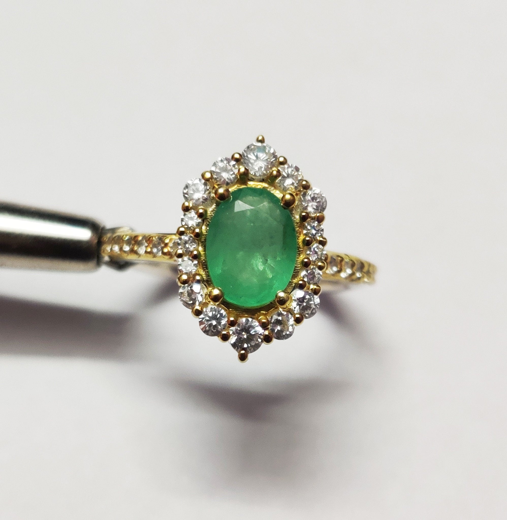 Emerald Engagement Ring 6x8 mm Oval 1.5 Ct Emerald Engagement Band Natural Emerald Wedding Ring Sterling Silver Emerald Engagement Ring