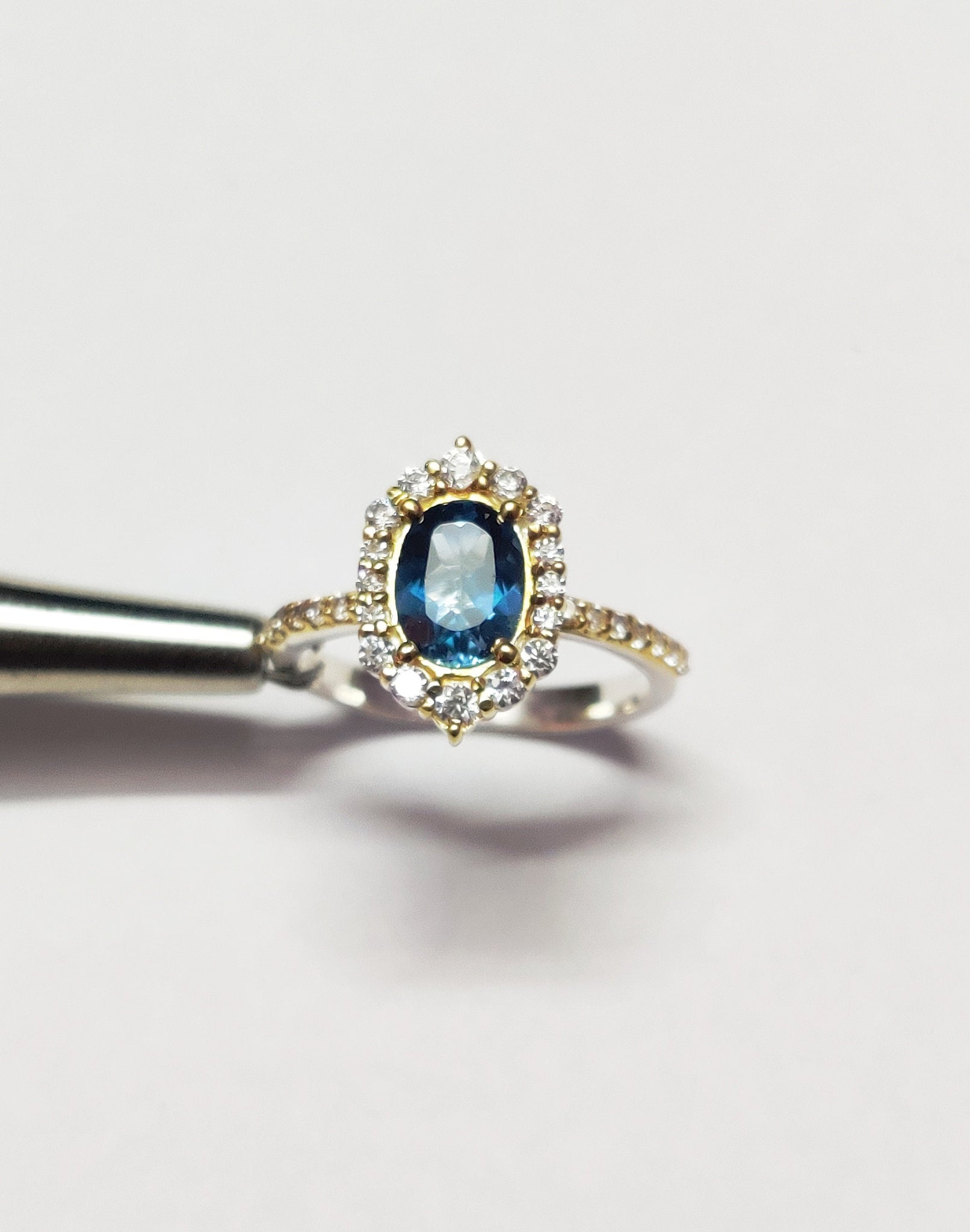London Blue Topaz Engagement Ring 1.5 Ct London Topaz Engagement Band 6x8 mm Oval London Blue Topaz Ring Sterling Silver Topaz Wedding Ring