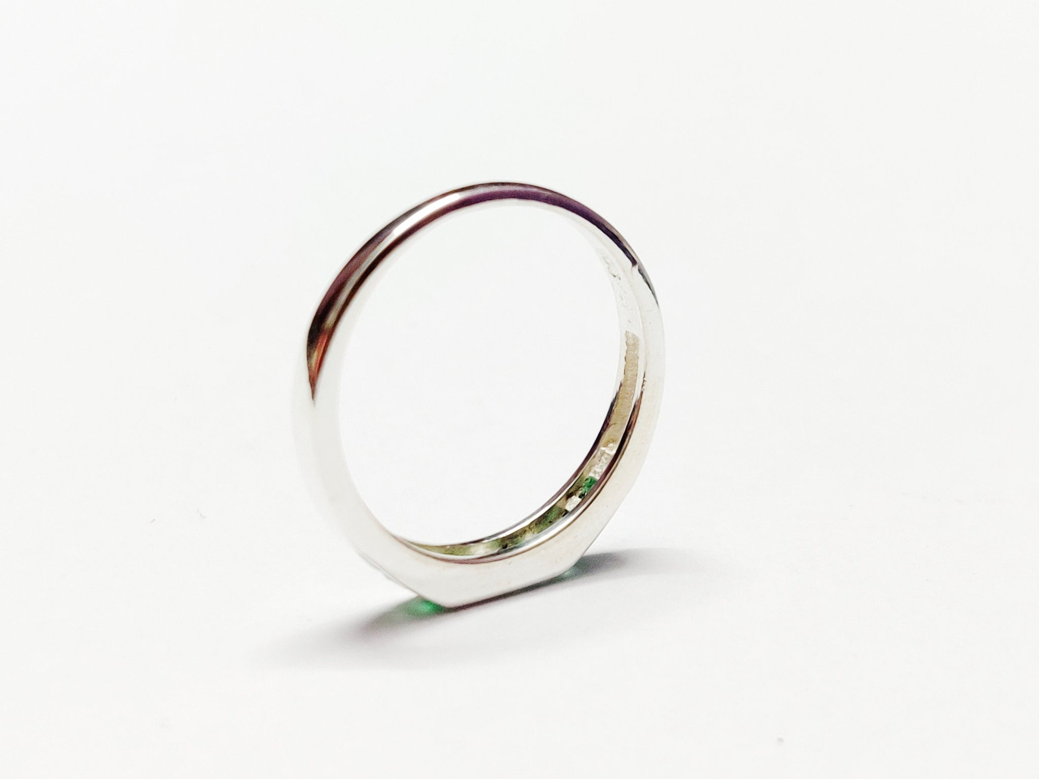 Emerald Stacking Ring Emerald Minimalist Ring Sterling Silver Emerald Stackable Band Emerald Men Ring 0.6Ct Emerald Band May Birthstone Ring