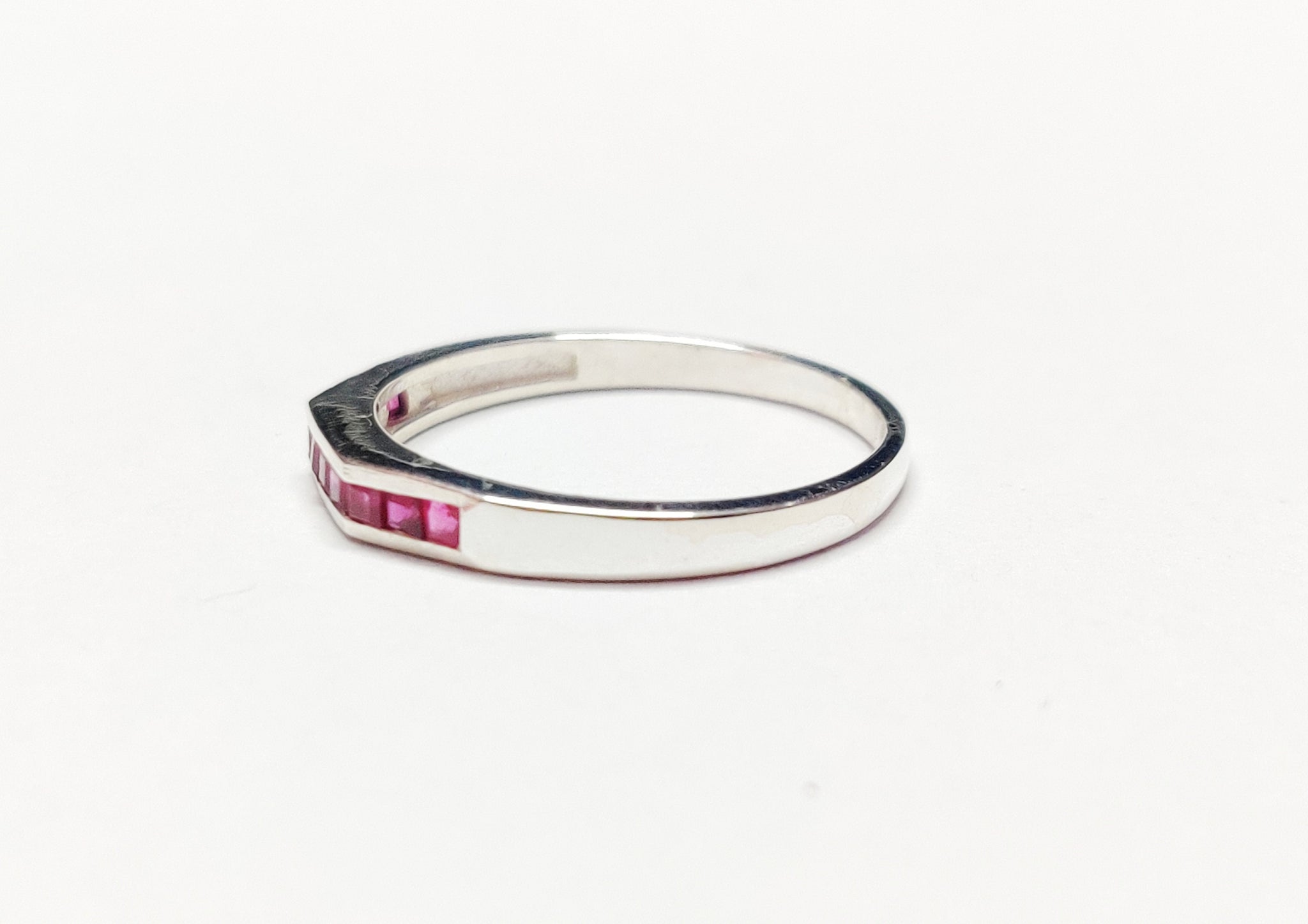 Natural Ruby Stacking Ring Ruby Minimalist Ring Sterling Silver Ruby Stackable Band Ruby Men Ring 0.6 Ct Ruby Band July Birthstone Ring