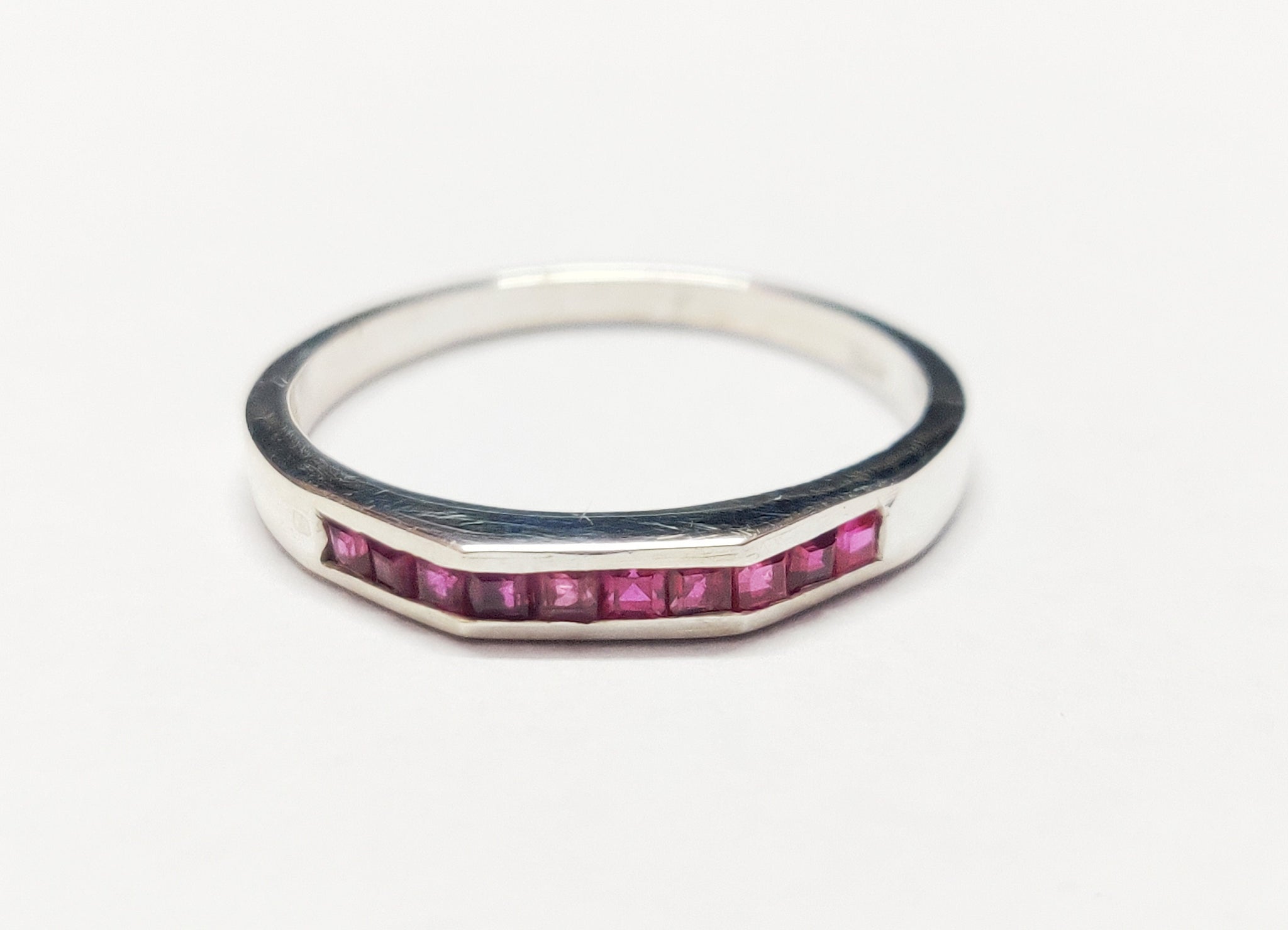 Natural Ruby Stacking Ring Ruby Minimalist Ring Sterling Silver Ruby Stackable Band Ruby Men Ring 0.6 Ct Ruby Band July Birthstone Ring