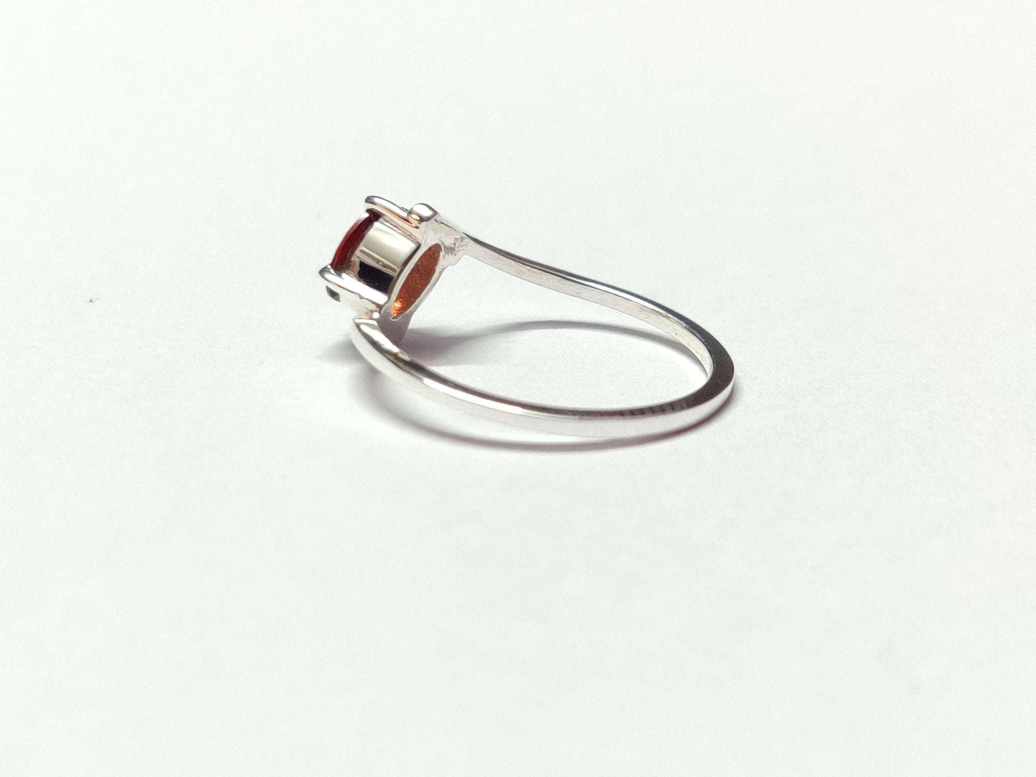 Sterling Silver Garnet Stacking Ring 5x7 mm Oval Garnet Stackable Band January Birthstone Ring Red Garnet Twist Ring Natural Garnet Band