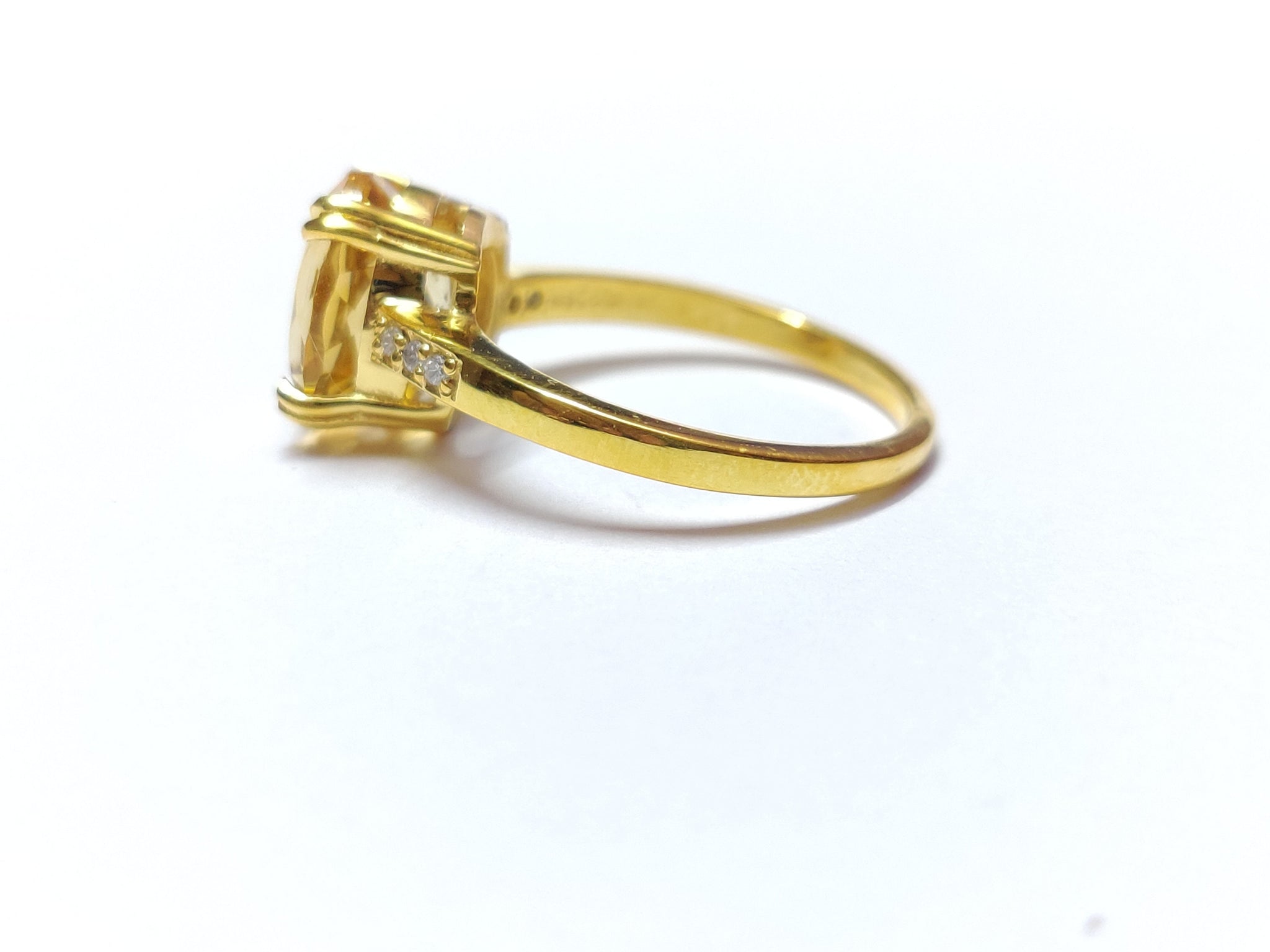 Gold Citrine Engagement Ring Gold Citrine Anniversary Ring 5.5 Ct Citrine Gold Plating Ring Gold Citrine Solitaire Ring November Birthstone