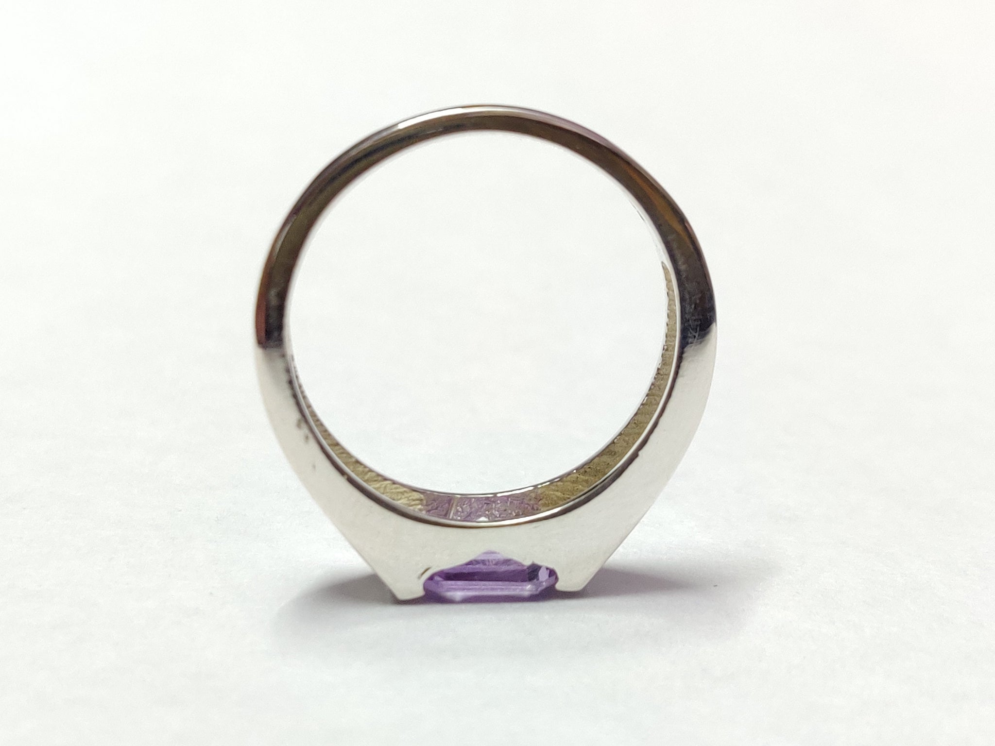 Silver Amethyst Band Sterling Silver Amethyst Stackable Band 5x7 mm Octagon Amethyst Birthstone Ring February Birthstone Ring
