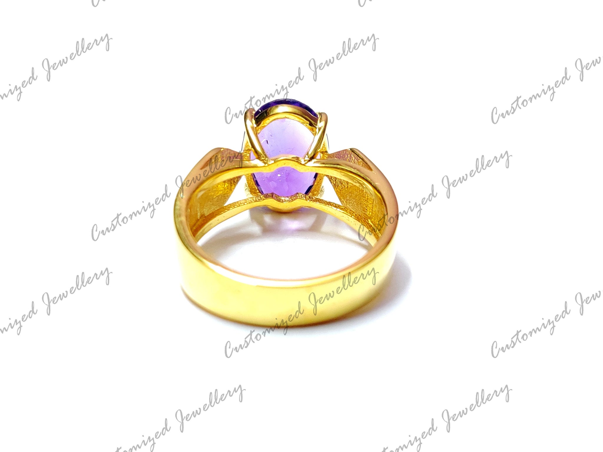 Gold Amethyst Ring Natural Amethyst Ring Gold Amethyst Cocktail Ring Gold Rhodium Plating Amethyst Statement Ring Amethyst Men Ring