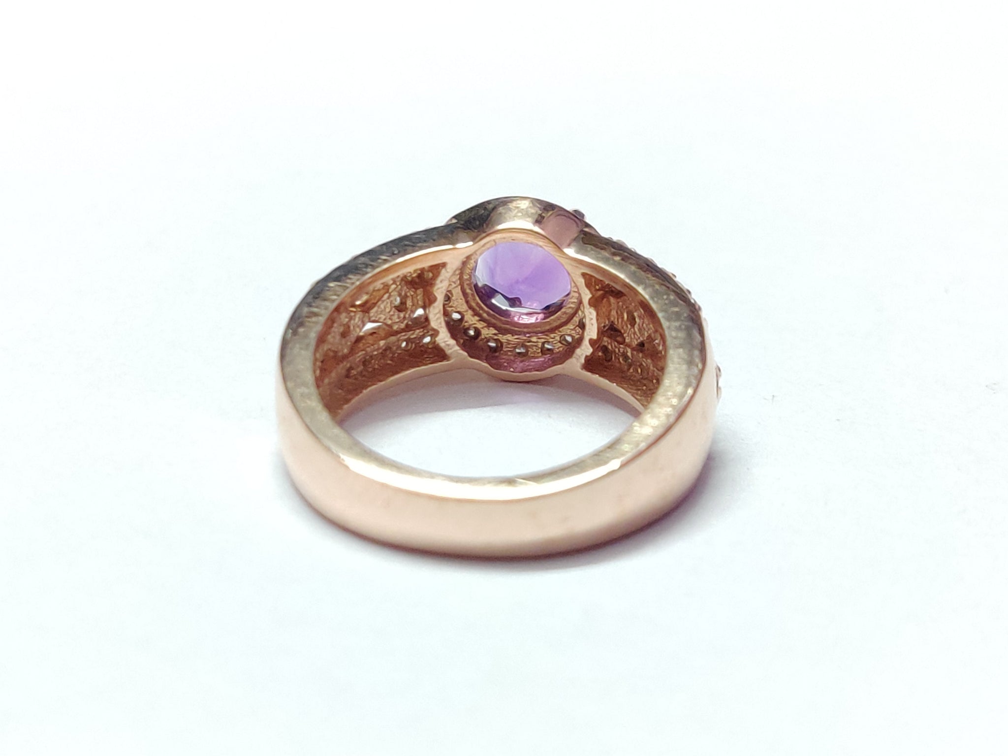 Rose Gold Amethyst Engagement Ring Royal Purple Amethyst Wedding Ring Rose Gold Amethyst Anniversary Ring Promise Ring Birthday Gift For Her