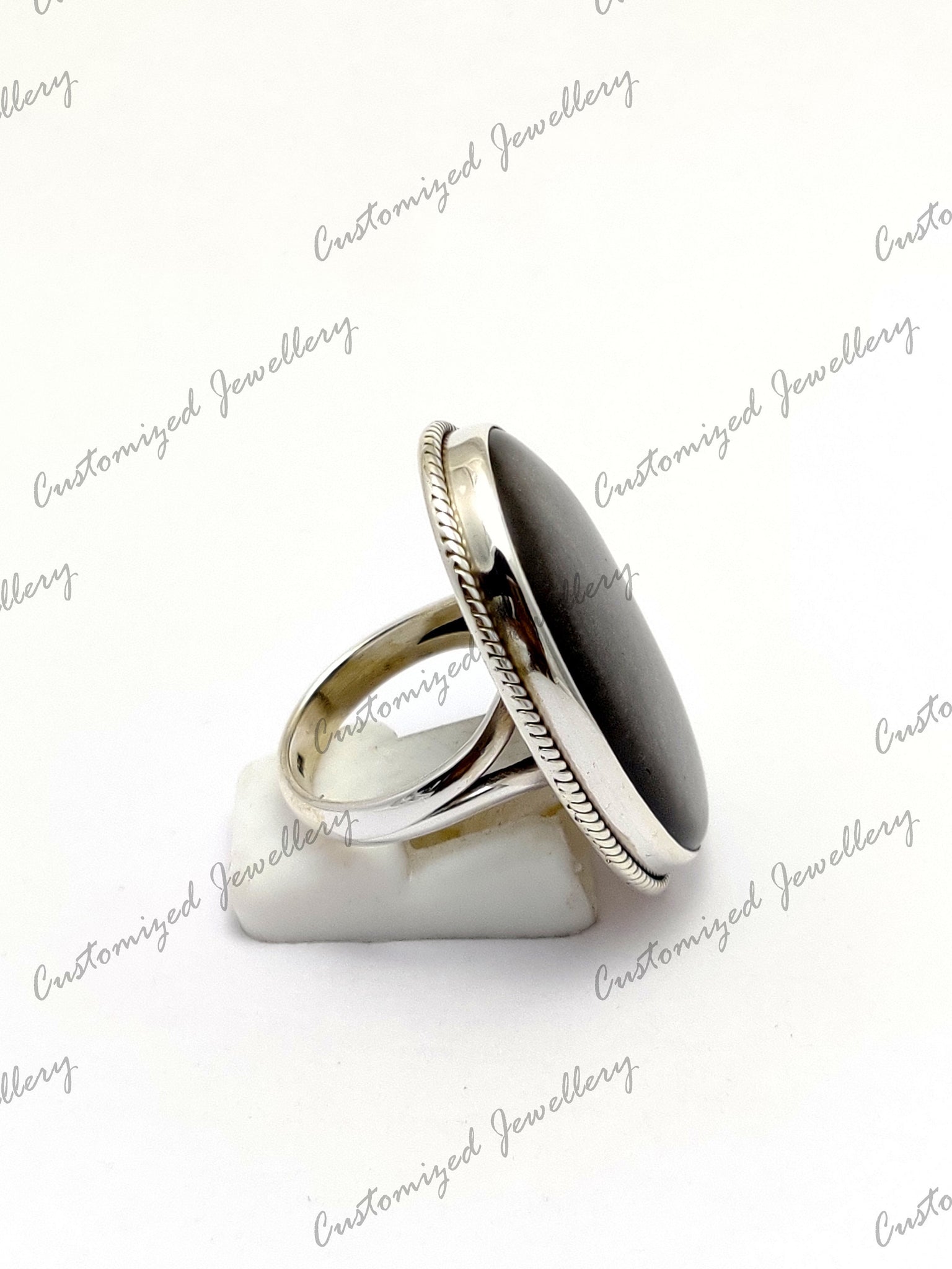 Handmade Silver Statement Ring Obsidian Healing Ring Obsidian Chakra Ring 925 Silver Obsidian Cocktail Ring One of a Kind Ring Birthday Gift