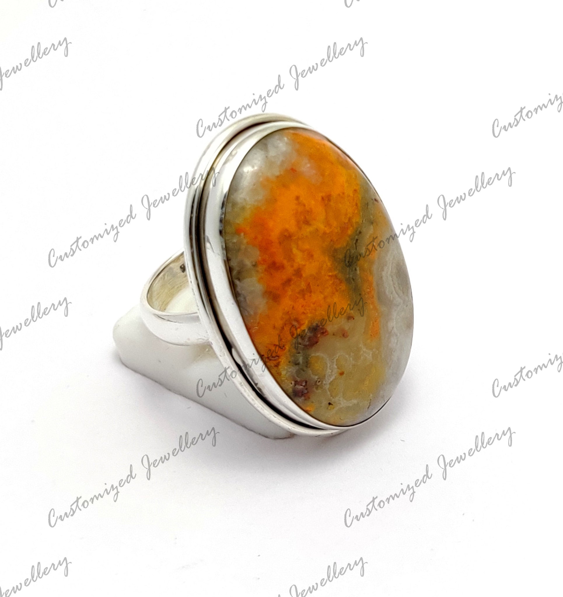 925 Silver Bumble Bee Jasper Ring Handmade Bumble Jasper Statement Ring Spirit Chakra Ring Healing Crystal Ring Spiritual Cocktail Ring