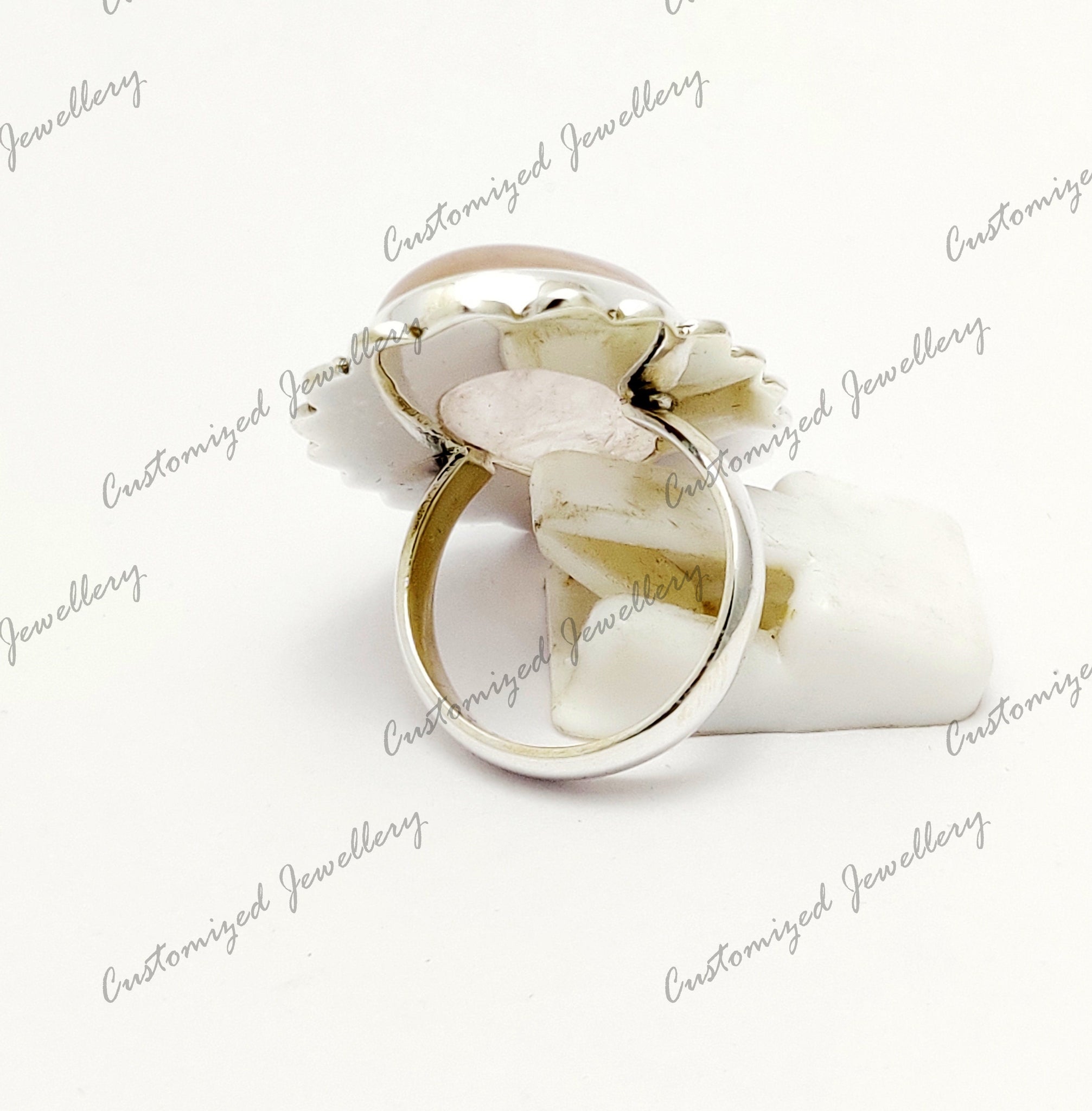 Handmade Rose Quartz Ring Sterling Silver Rose Quartz Statement Ring Rose Quartz Ring October Birthstone Ring Silver Healing Crystal Ring