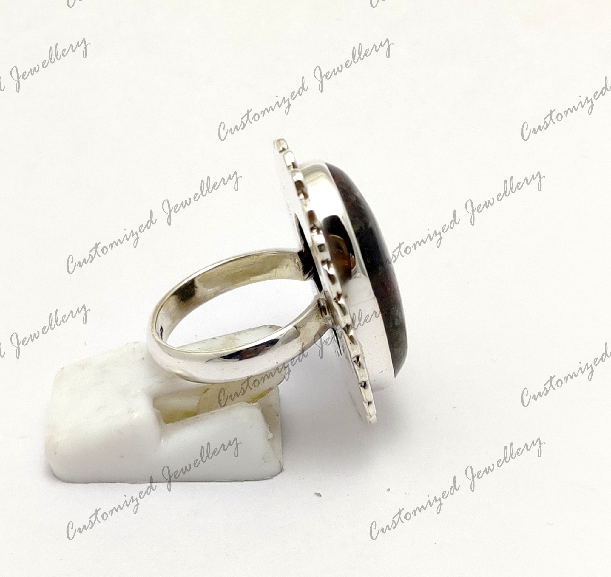 Handmade Eudialyte Statement Ring Natural Crystal Healing Cocktail Ring Spiritual Chakra Ring Bohi Hippie Ring Big Stone Statement Ring