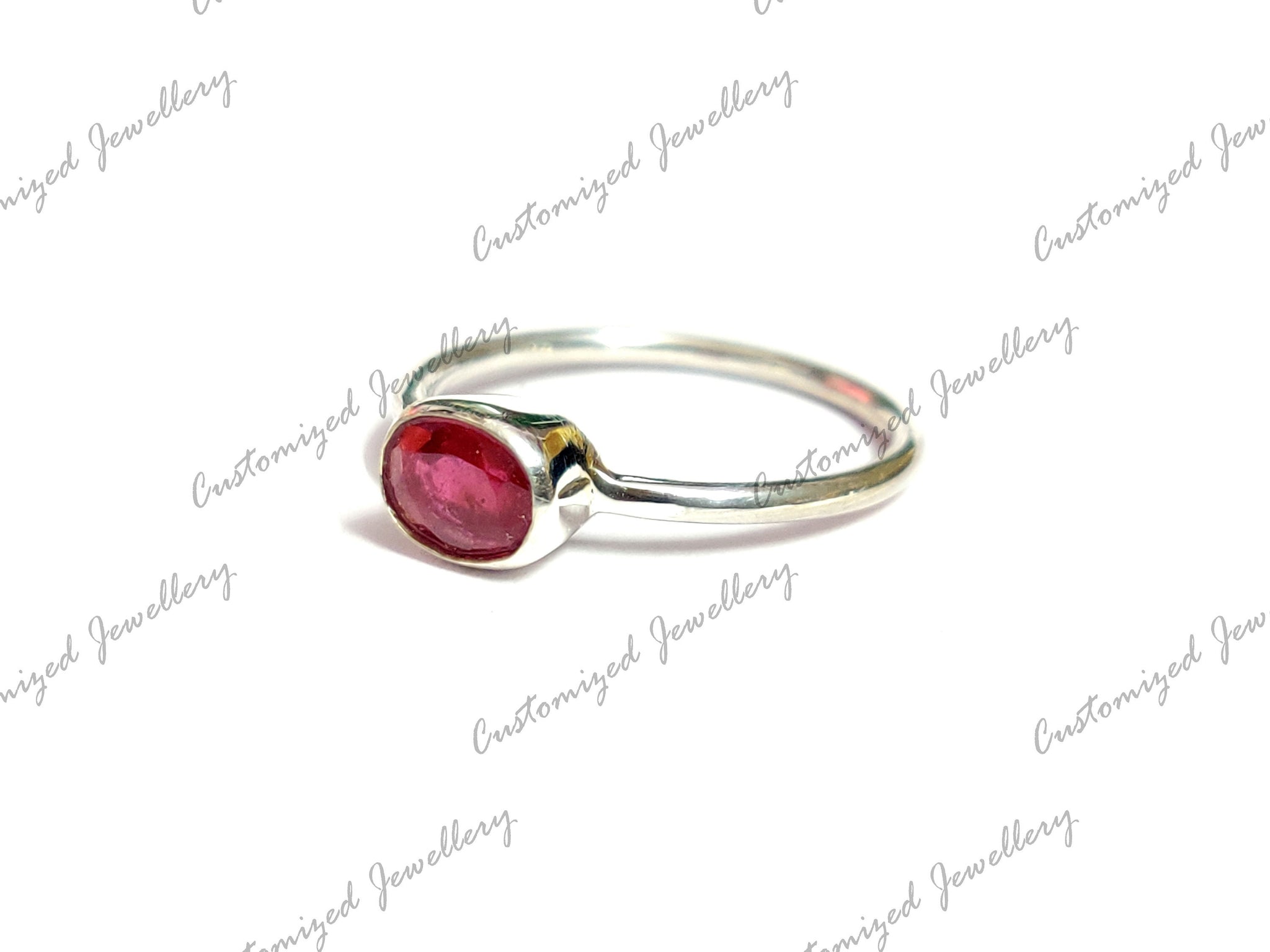 Ruby Stacking Ring Natural Ruby Minimalist Ring July Birthstone Ring 5x7 mm Oval Ruby Stackable Band 1 Ct Ruby Birthstone Ring Promise Ring