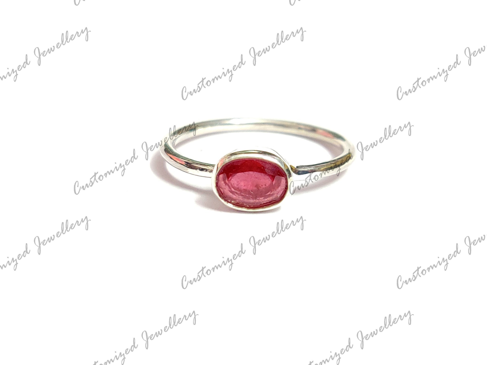 Ruby Stacking Ring Natural Ruby Minimalist Ring July Birthstone Ring 5x7 mm Oval Ruby Stackable Band 1 Ct Ruby Birthstone Ring Promise Ring