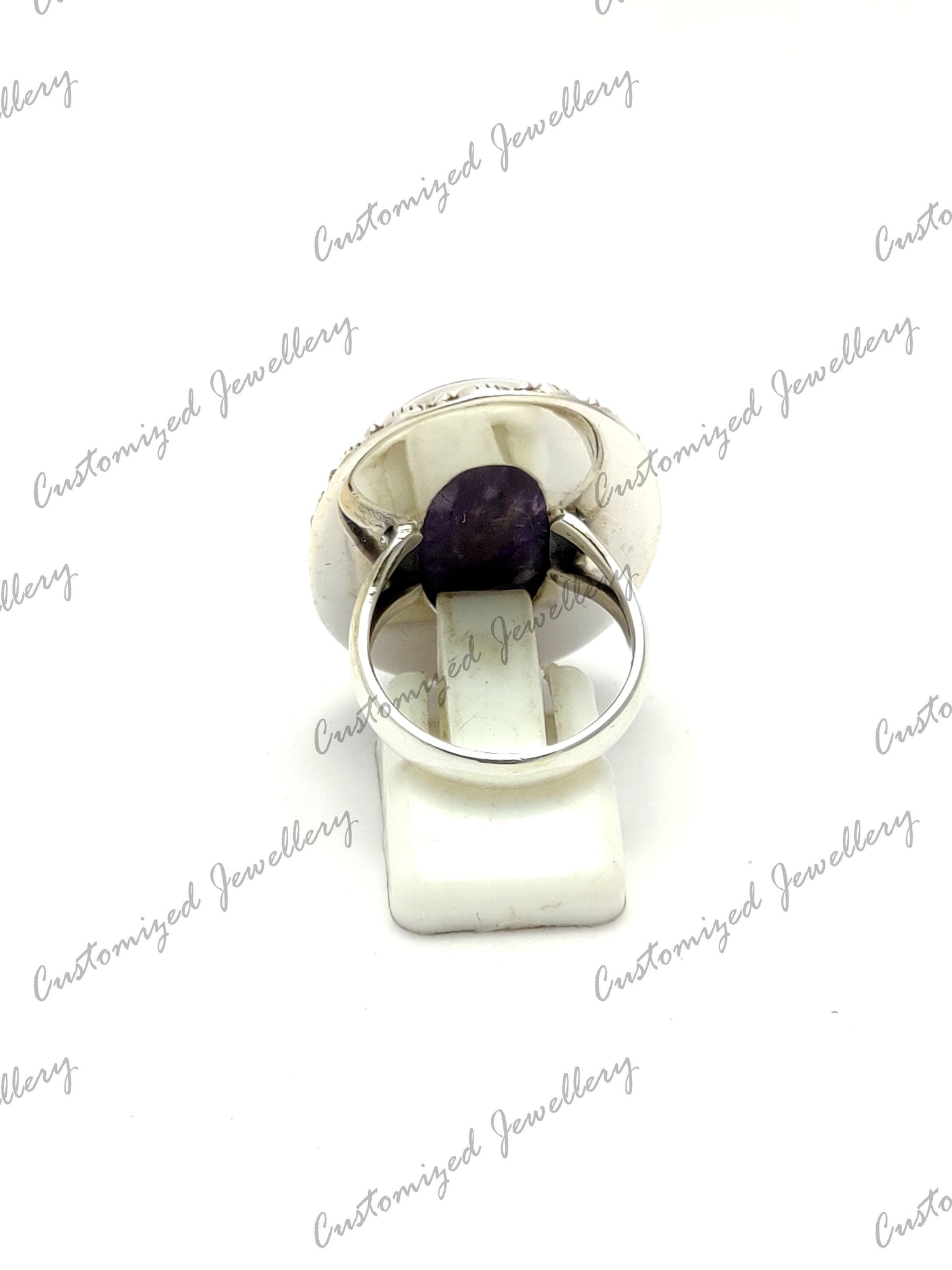Designer Silver Charoite Ring Sterling Silver Charoite Boho Ring Natural Charoite Hippie Ring Purple Charoite Ring Healing Crystal Ring