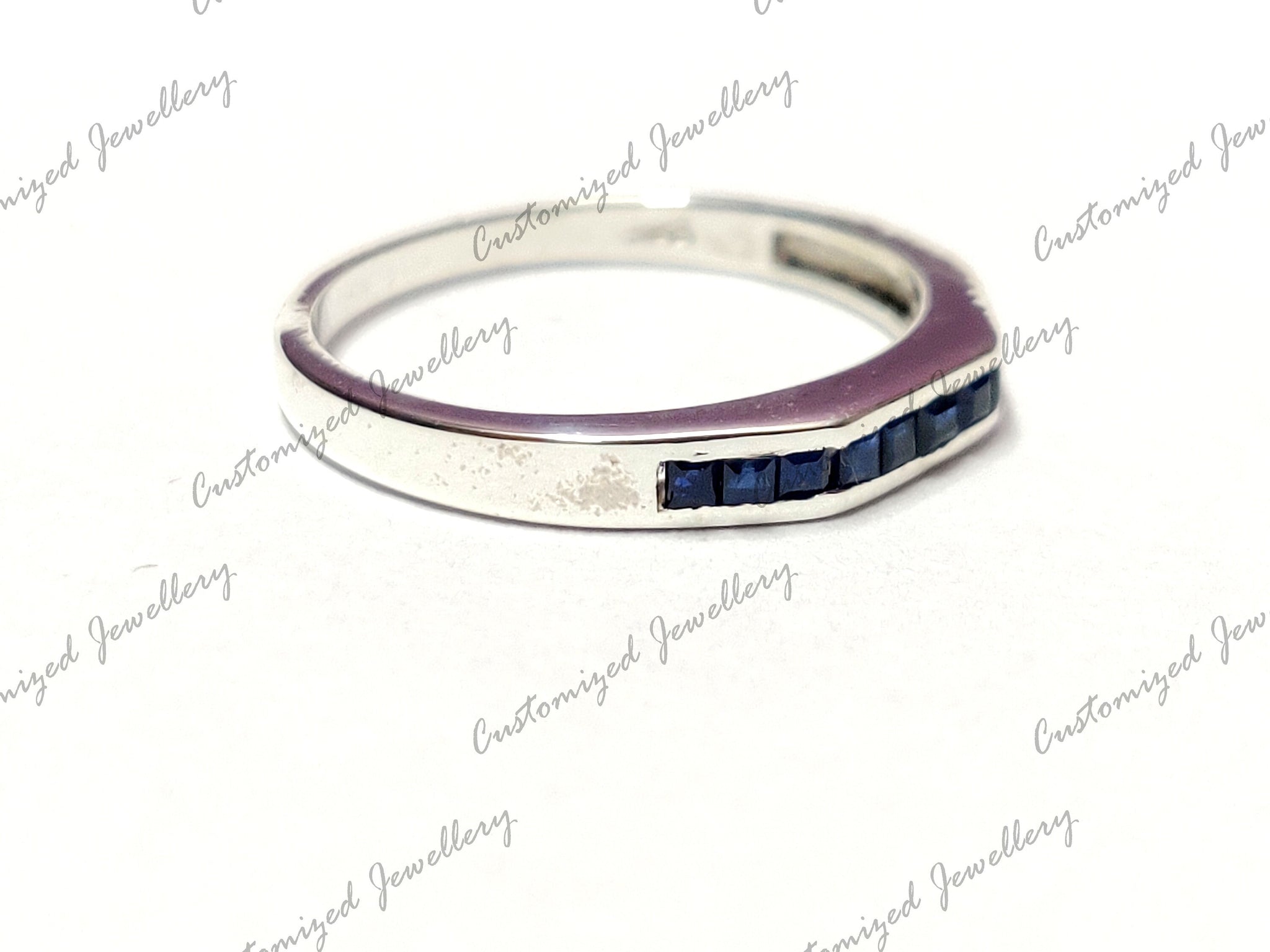 Blue Sapphire Stacking Ring Natural Sapphire Stackable Band 925 Silver Sapphire Minimalist Ring Sapphire Dainty Ring September Birthstone