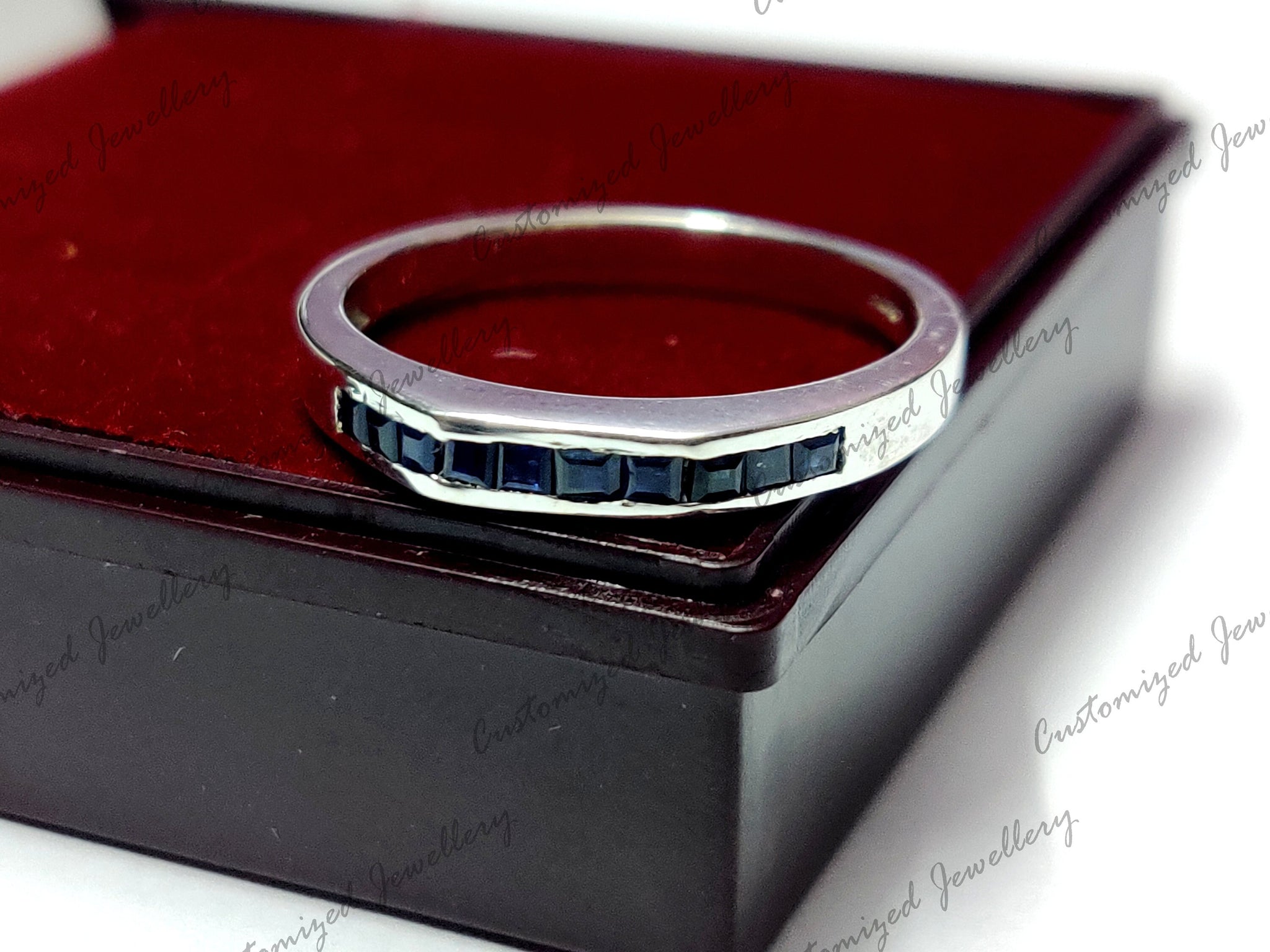 Blue Sapphire Stacking Ring Natural Sapphire Stackable Band 925 Silver Sapphire Minimalist Ring Sapphire Dainty Ring September Birthstone