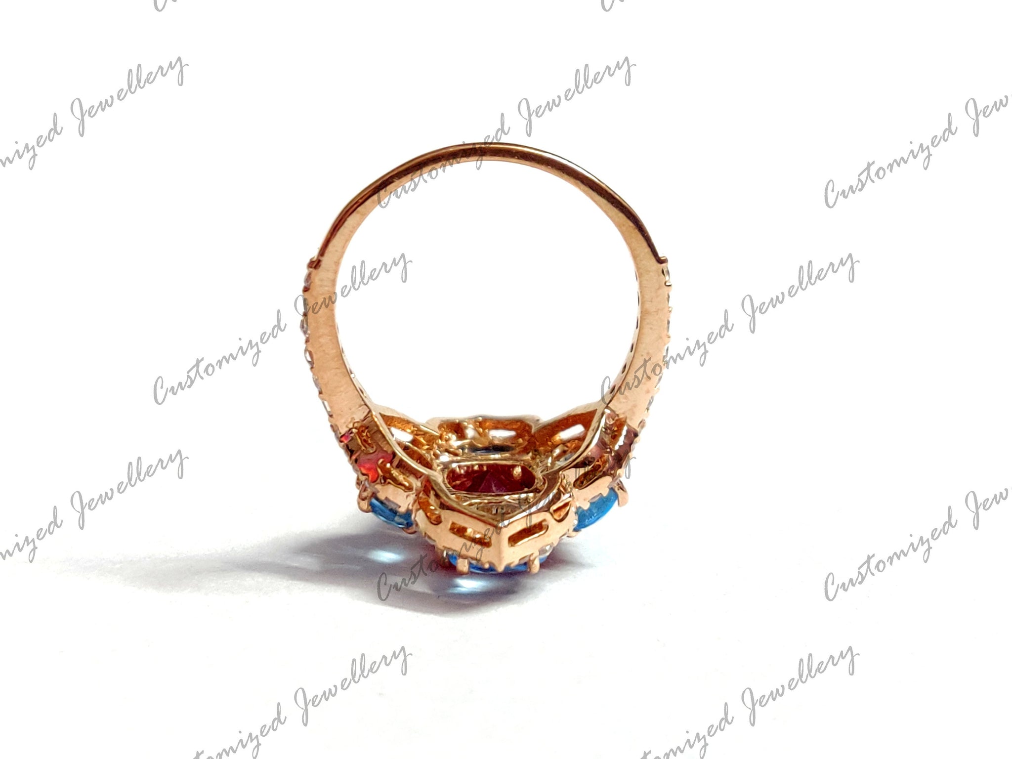 Ruby Engagement Ring Red Ruby Blue Topaz Anniversary Ring 3 Ct Ruby Promise Ring For Her Valentine Ring For Her Mothers Day Gift For Her