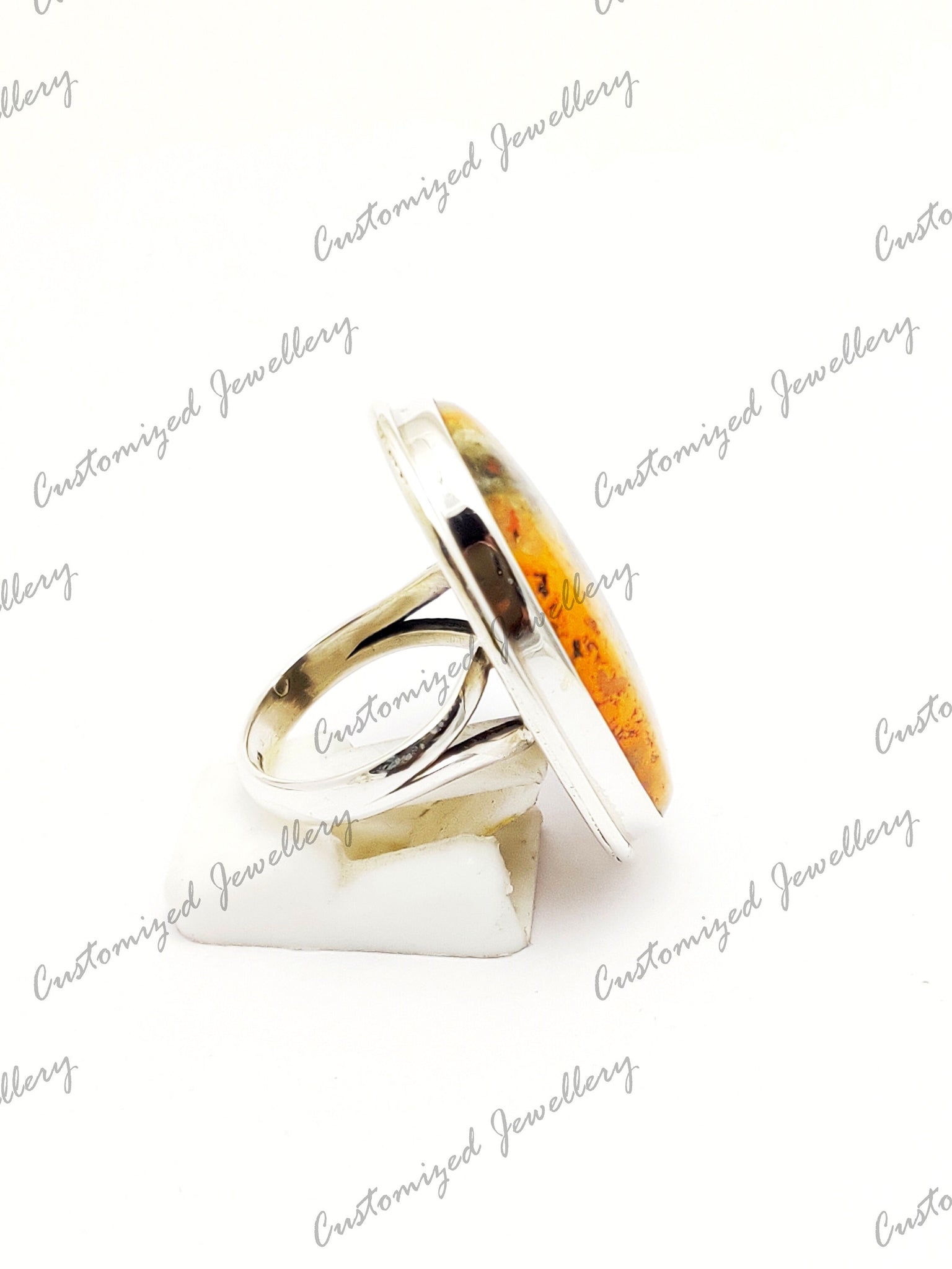 Handmade Silver Bumble Bee Jasper Ring 925 Silver Bumble Jasper Spirit Chakra Ring Healing Crystal Ring Spiritual Chakra Ring Big Stone Ring