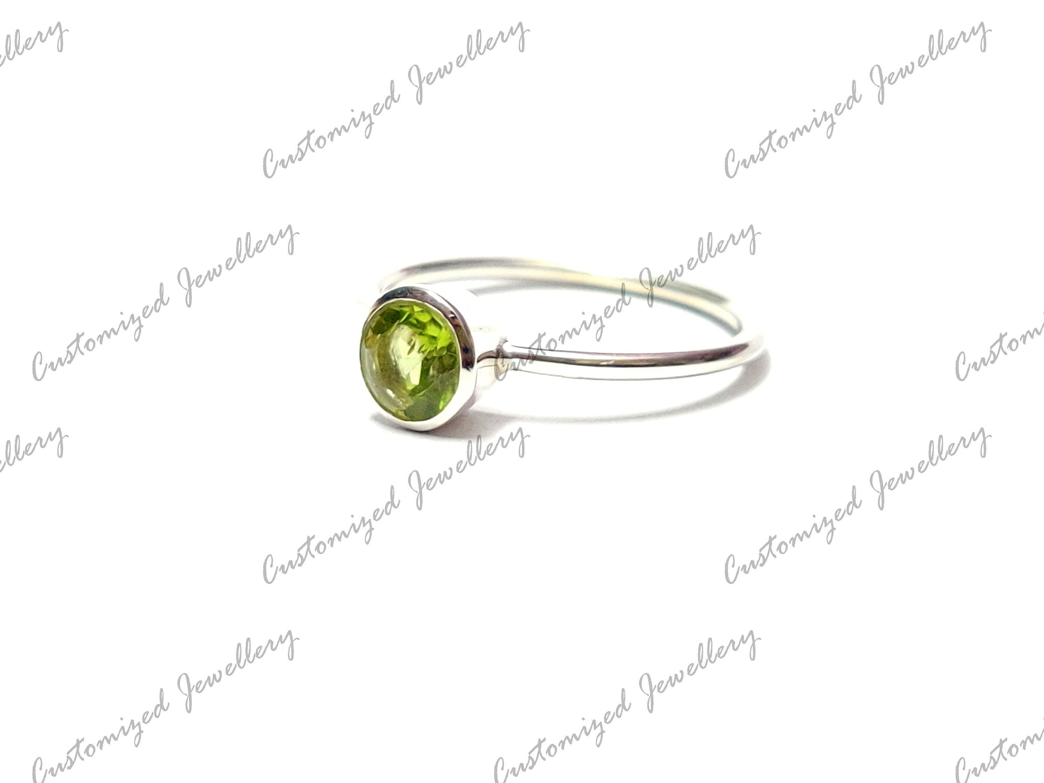 Peridot Birthstone Ring Natural Peridot Minimalist Ring 5x7 mm Oval 1 Ct Peridot Band August Birthstone Ring Green Peridot Dainty Ring