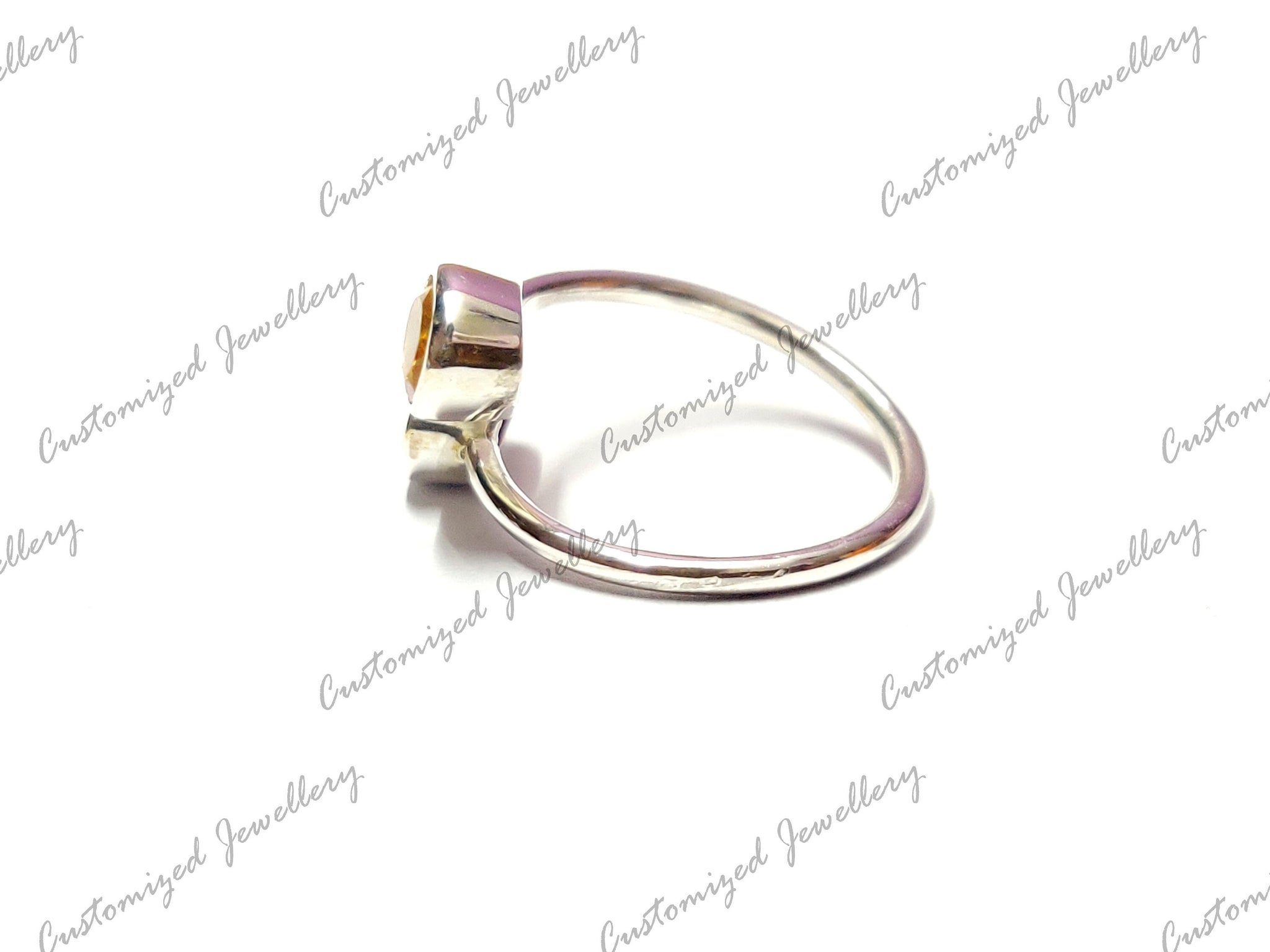 Silver Citrine Ruby Birthstone Ring Natural Citrine Ruby Twist Ring November Birthstone Ring July Birthstone Ring 5x7 mm Oval Ruby Ring