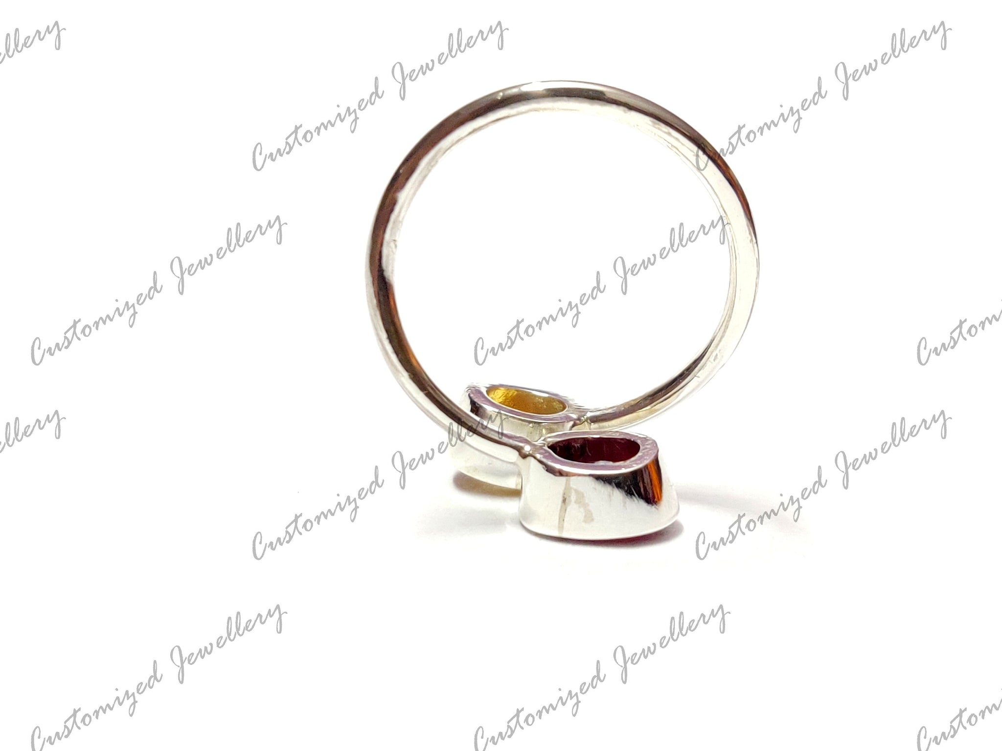 Silver Citrine Ruby Birthstone Ring Natural Citrine Ruby Twist Ring November Birthstone Ring July Birthstone Ring 5x7 mm Oval Ruby Ring